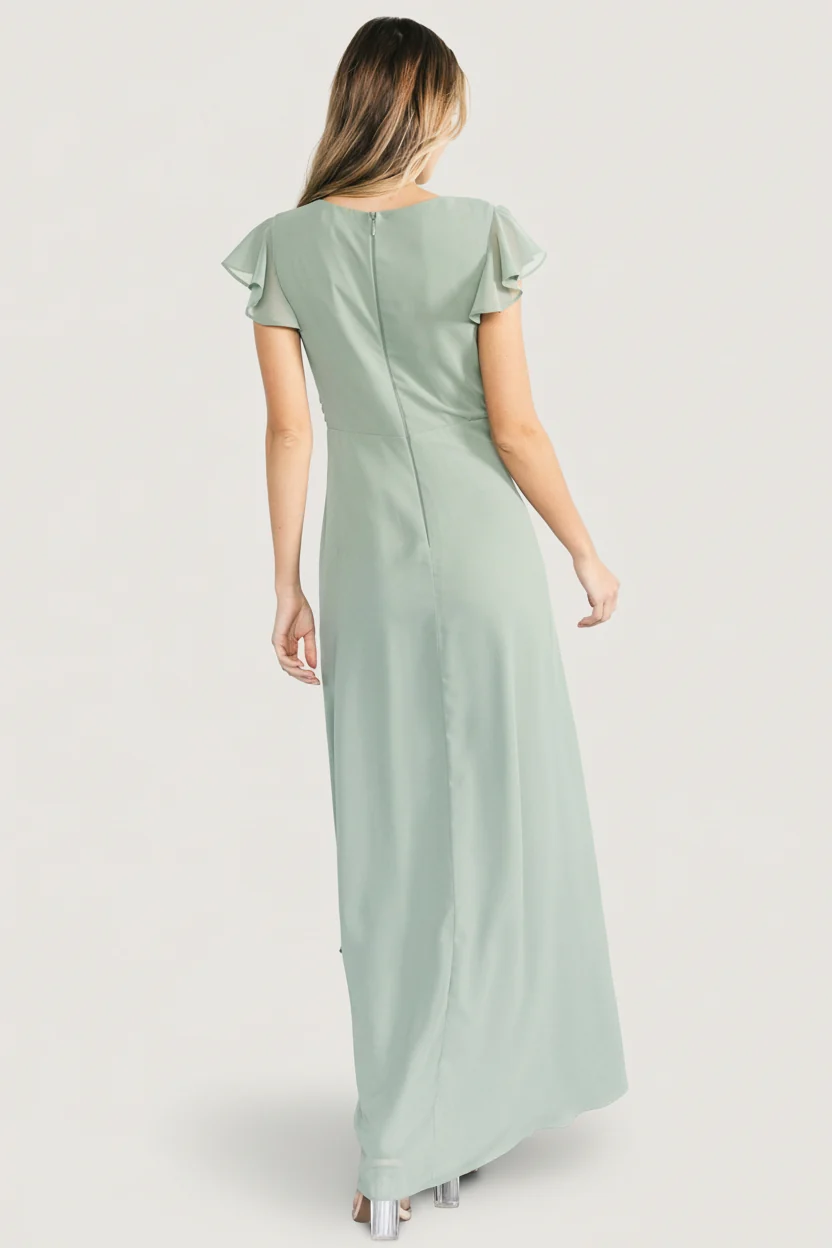 Jasmine Chiffon Maxi Dress - Dusty Green 5 Jasmine Chiffon Maxi Dress - Dusty Green