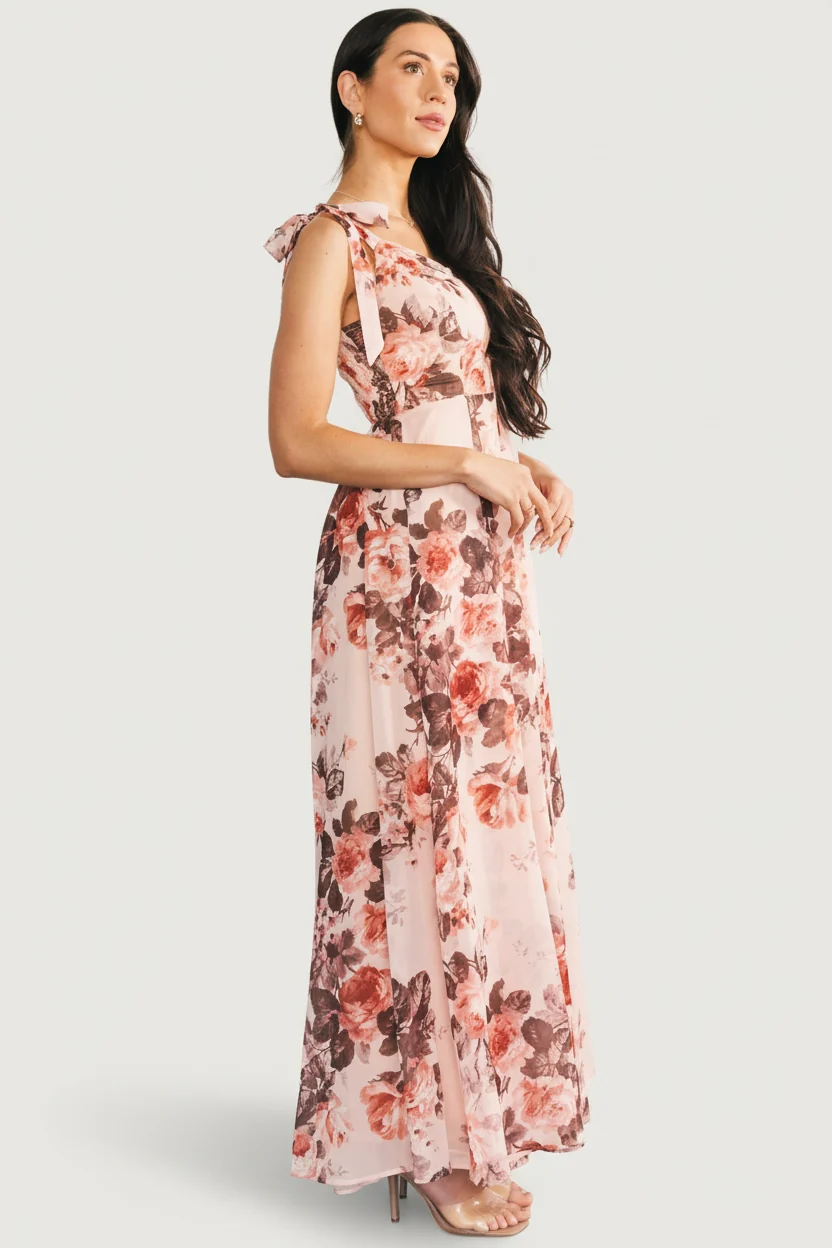 Macey Maxi Dress - Blush Floral Chiffon 4 Macey Maxi Dress - Blush Floral Chiffon