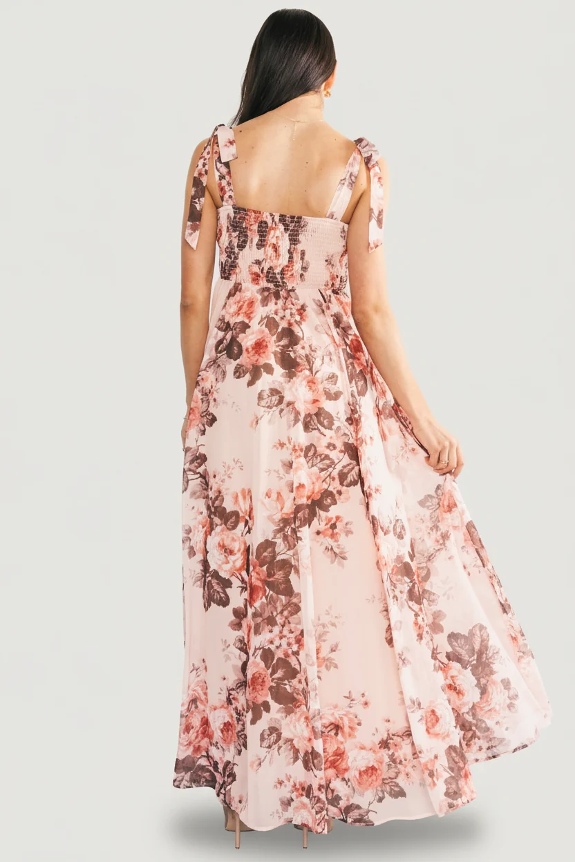 Macey Maxi Dress - Blush Floral Chiffon 5 Macey Maxi Dress - Blush Floral Chiffon