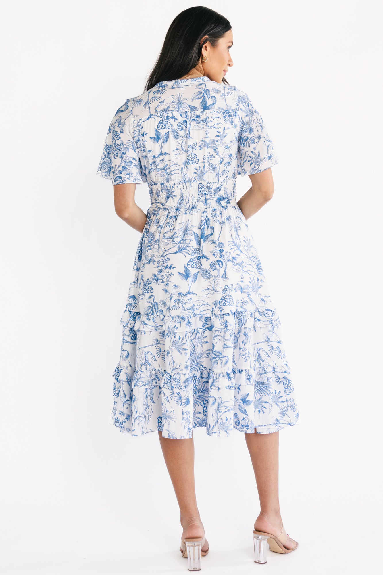 Willow Boho Midi Dress — White & Blue 5 Willow Boho Midi Dress — White & Blue