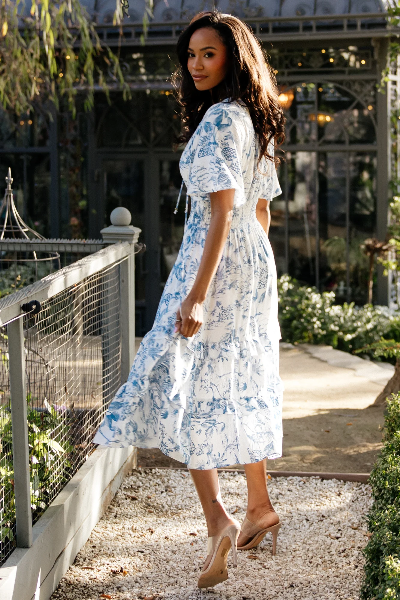 Willow Boho Midi Dress — White & Blue 6 Willow Boho Midi Dress — White & Blue