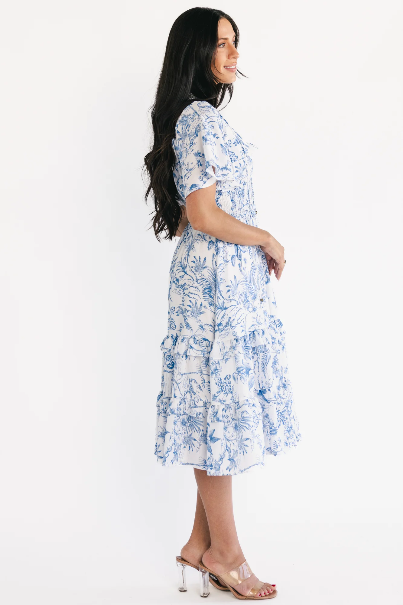 Willow Boho Midi Dress — White & Blue 7 Willow Boho Midi Dress — White & Blue
