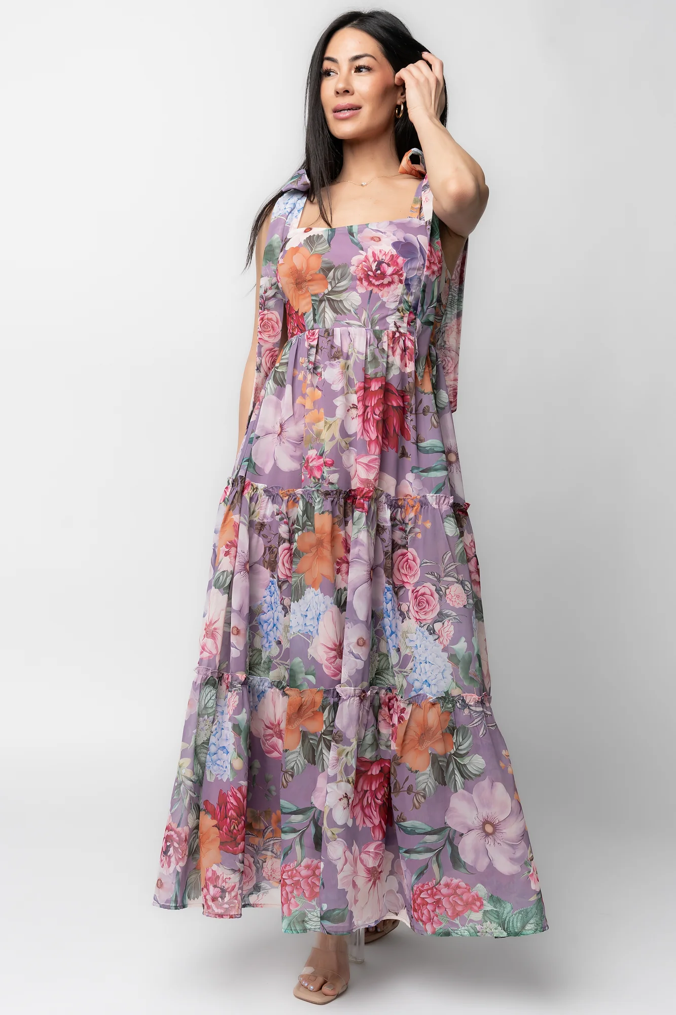 Anita Maxi Dress - Lavender Floral Maxi