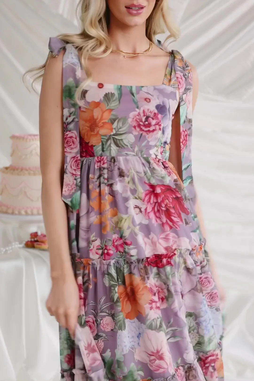 Anita Maxi Dress - Lavender Floral Maxi