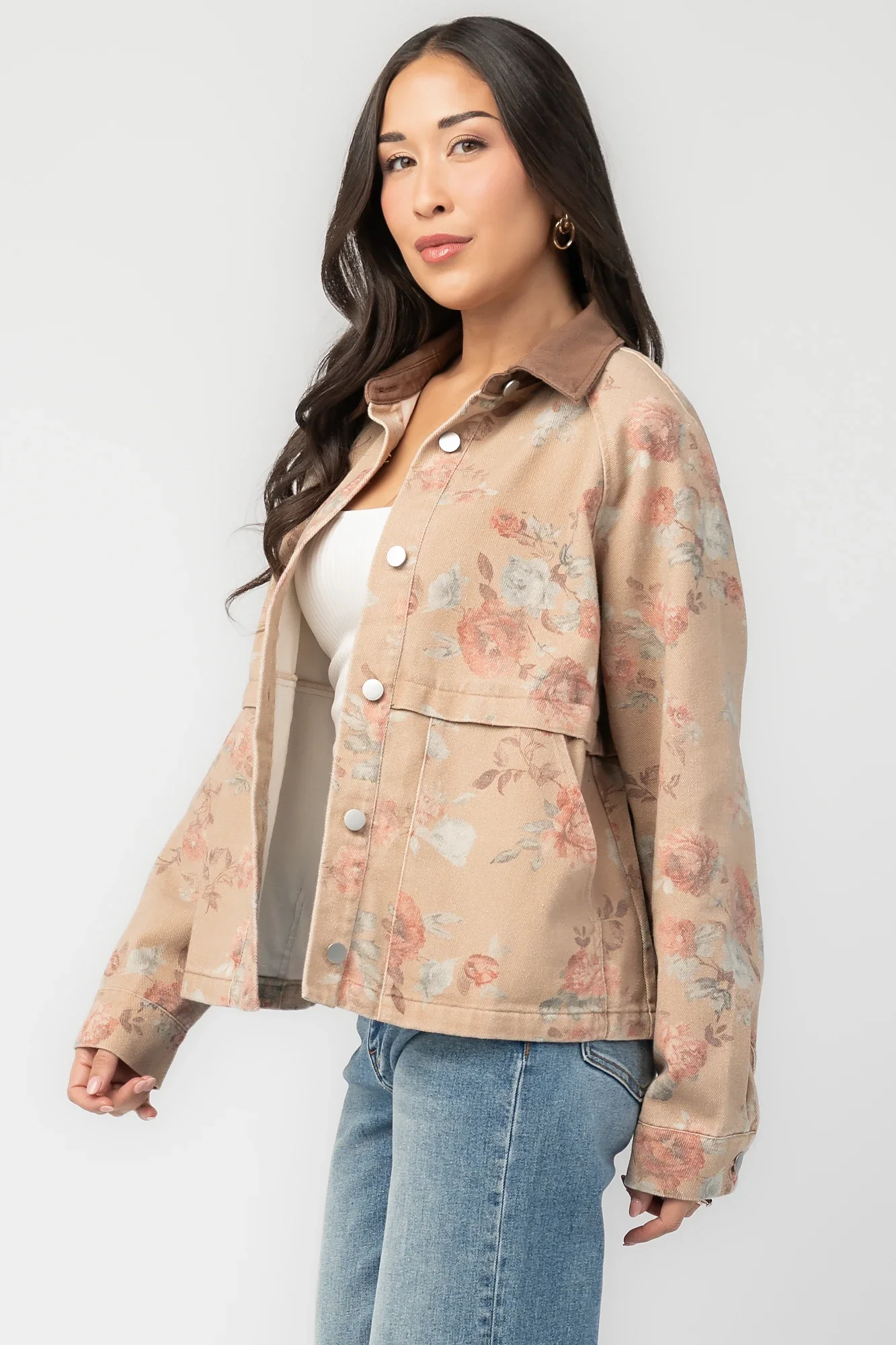 Lori Lightweight Jacket | Natural Floral 4 Lori Lightweight Jacket | Natural Floral