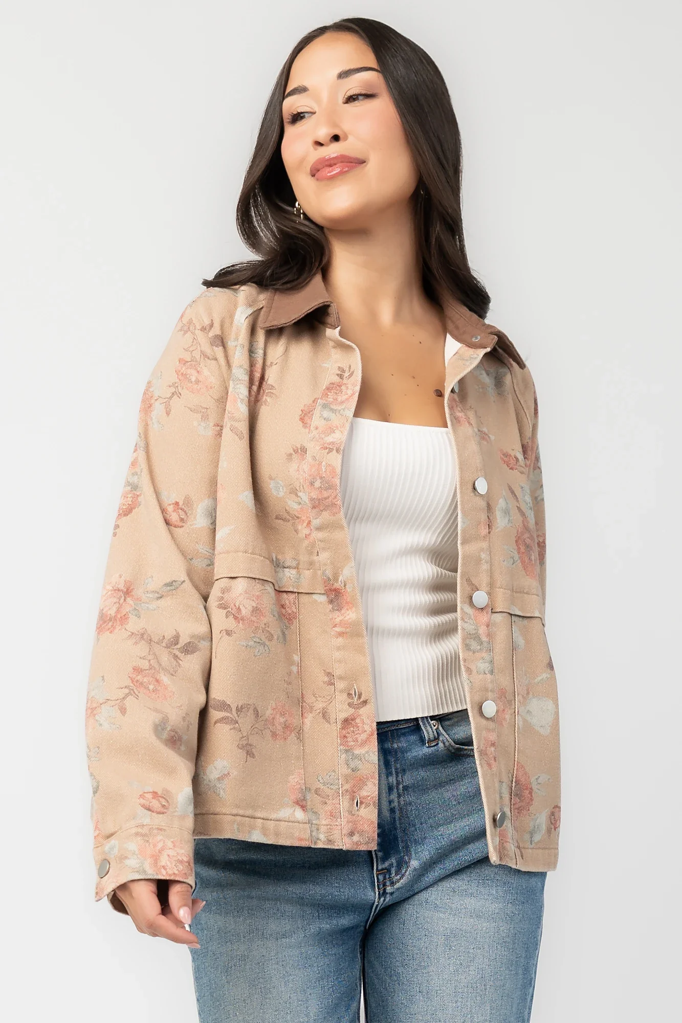 Lori Lightweight Jacket | Natural Floral 7 Lori Lightweight Jacket | Natural Floral