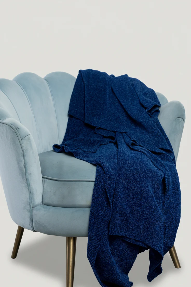 Chrissy Velvet Throw Blanket — Cobalt