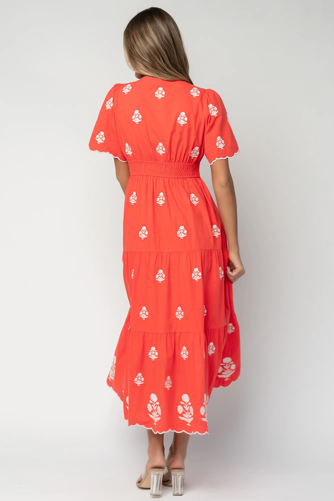 Delilah Embroidered Cotton Maxi Dress in Red 5 Delilah Embroidered Cotton Maxi Dress in Red