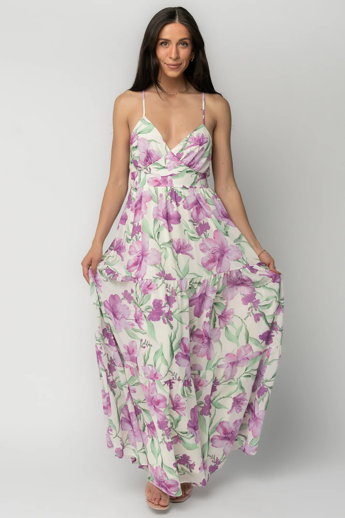 Lina Maxi Dress | Purple + White Floral