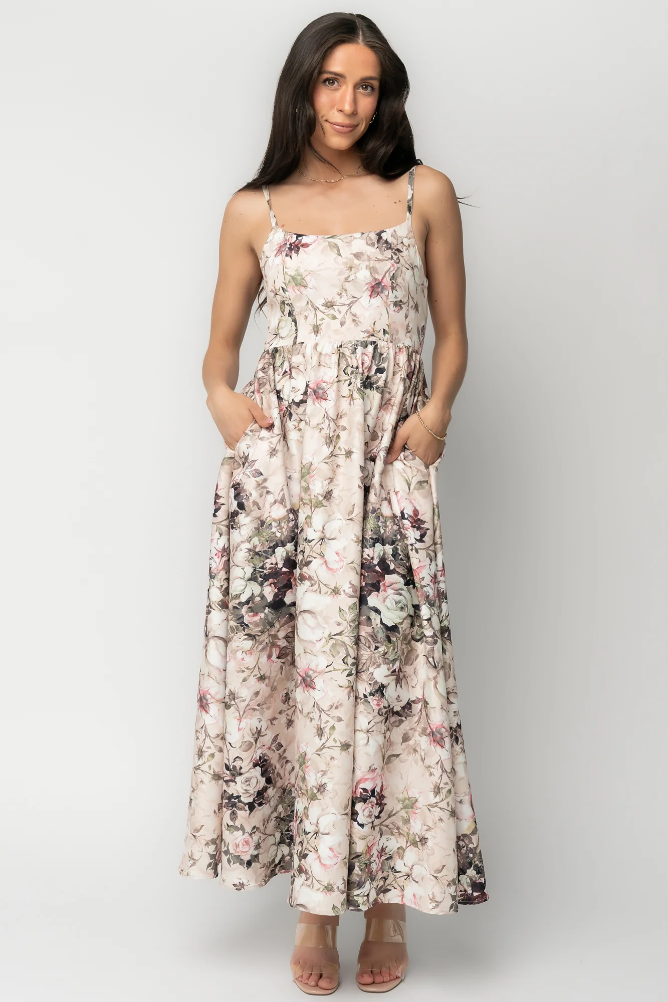 Celia Midi Dress | Beige Multi Floral 16 Celia Midi Dress | Beige Multi Floral