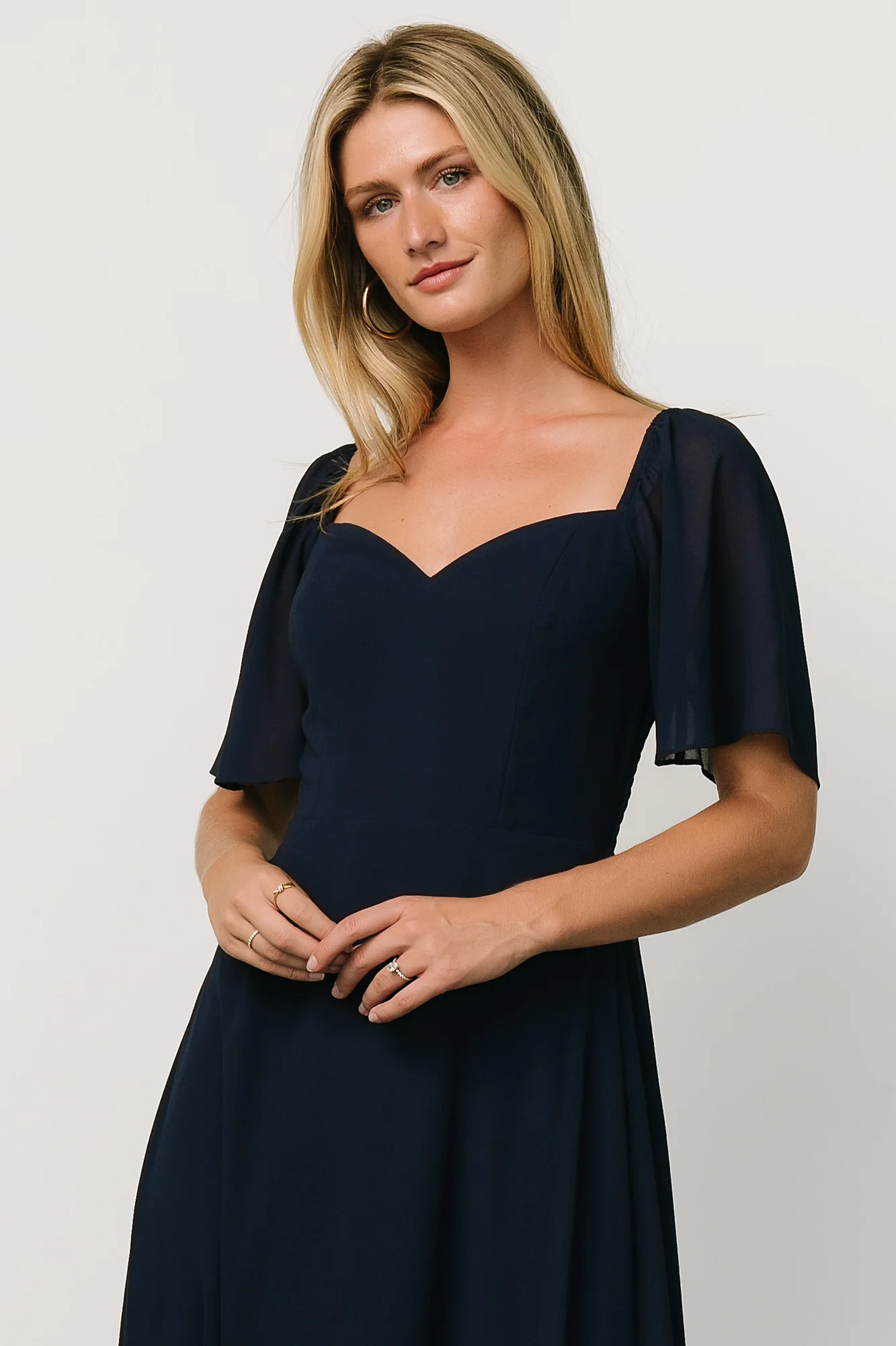 Colette Chiffon Fabric Swatch - Navy