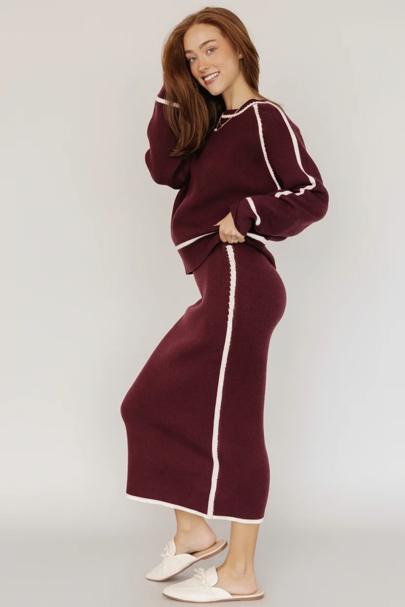 Ava Knit Sweater — Wine, Soft Round-Neck Knit 7 Ava Knit Sweater — Wine, Soft Round-Neck Knit