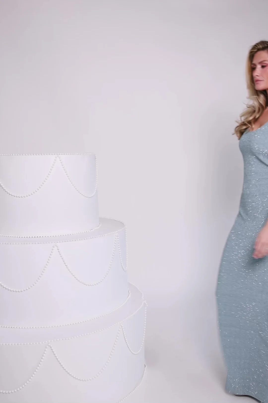 Desi Shimmer Maxi Gown — Light Blue