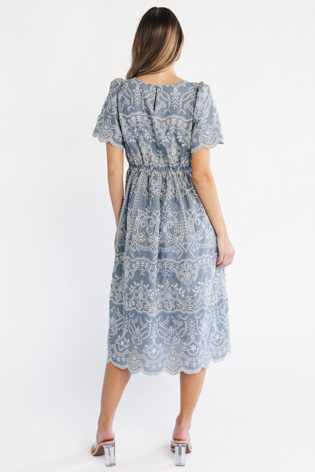 Margot Eyelet Midi Dress | Slate 5 Margot Eyelet Midi Dress | Slate