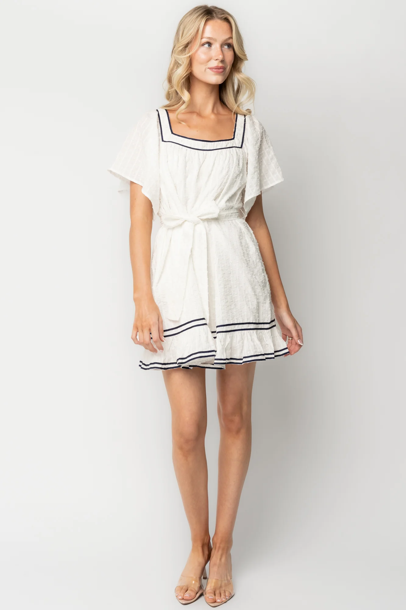 Greer Short Dress - Off White Summer Dress