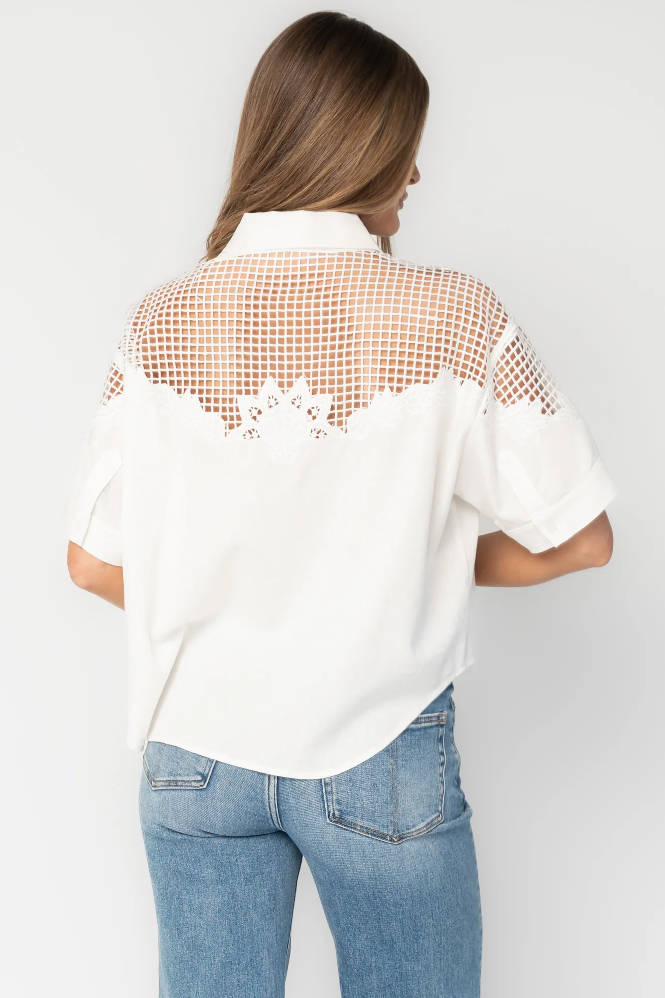 Jordin Embroidered Top - Off White Tee 6 Jordin Embroidered Top - Off White Tee