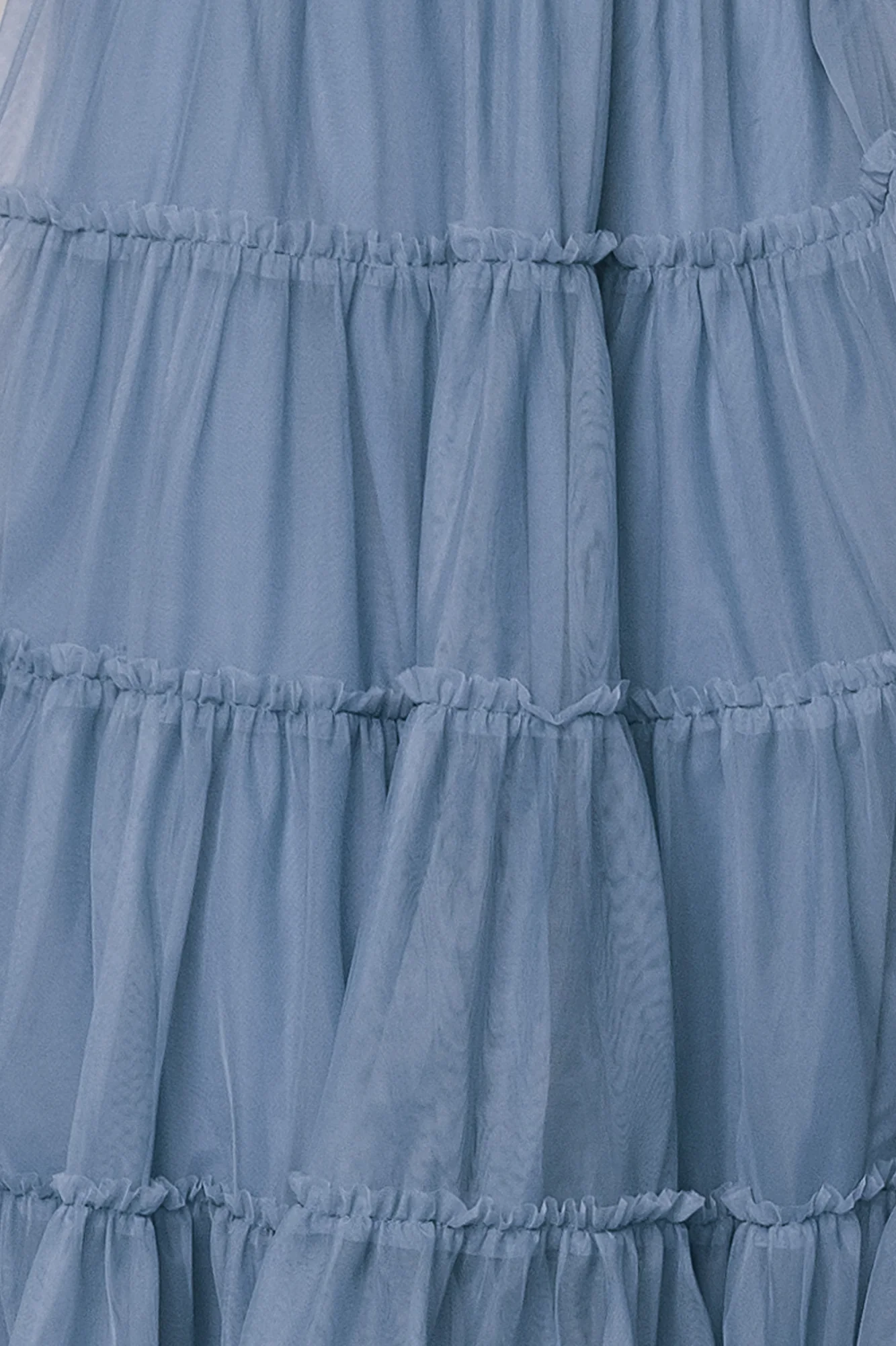 Emma Smocked Tulle Fabric Swatch - Slate Blue