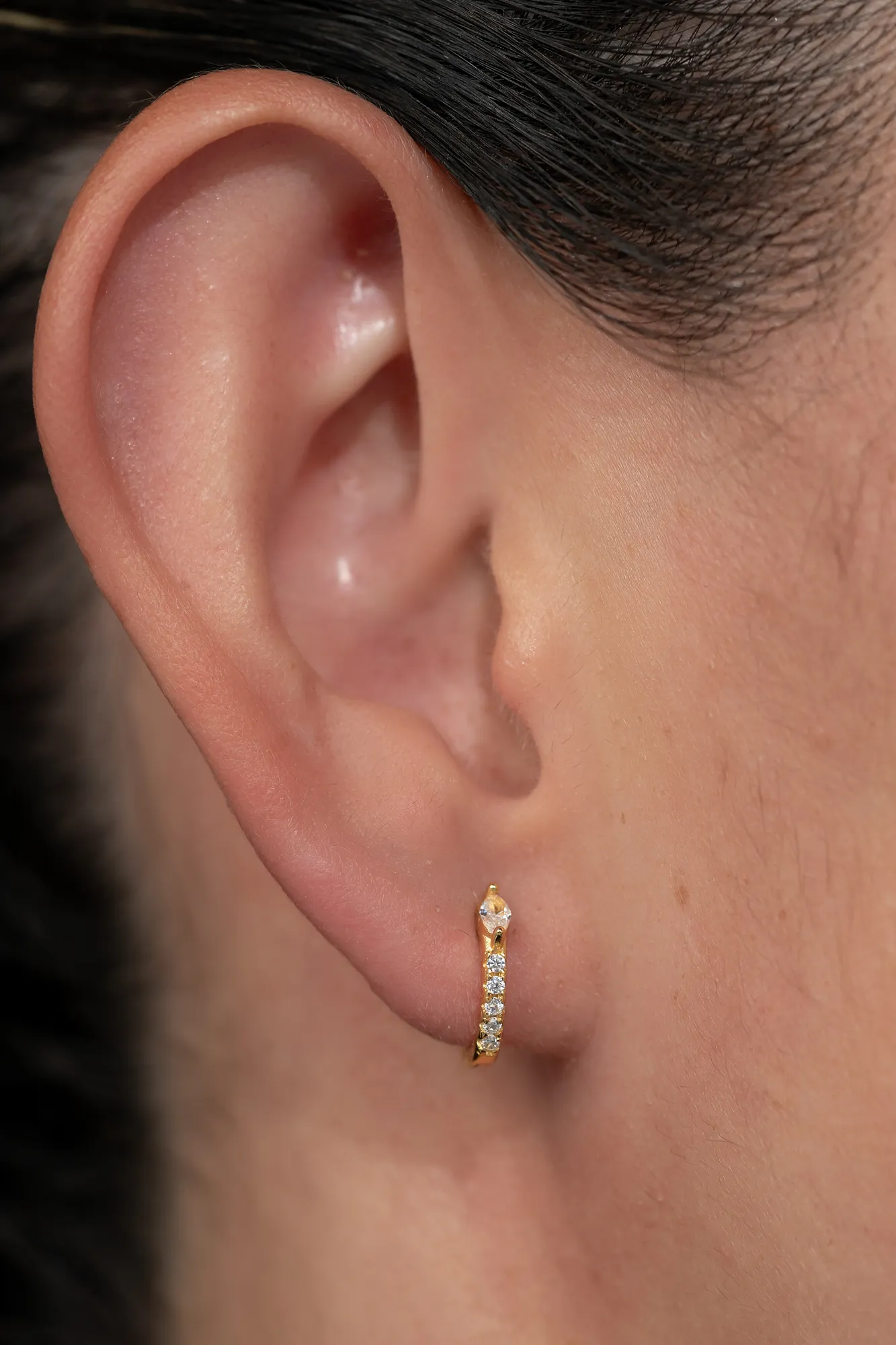 Halo Huggie Hoop Earrings - 18K Gold-Plated