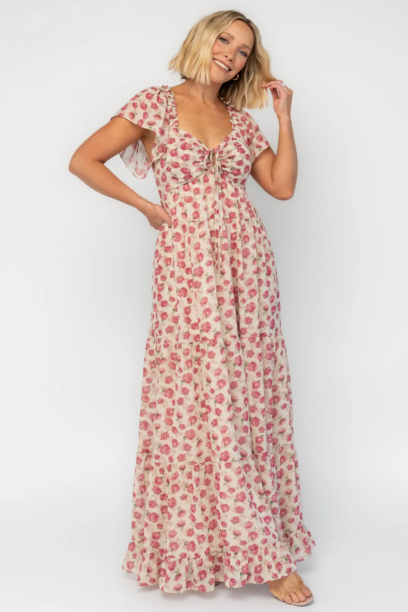 Solene Maxi Dress — Mauve Multi Print