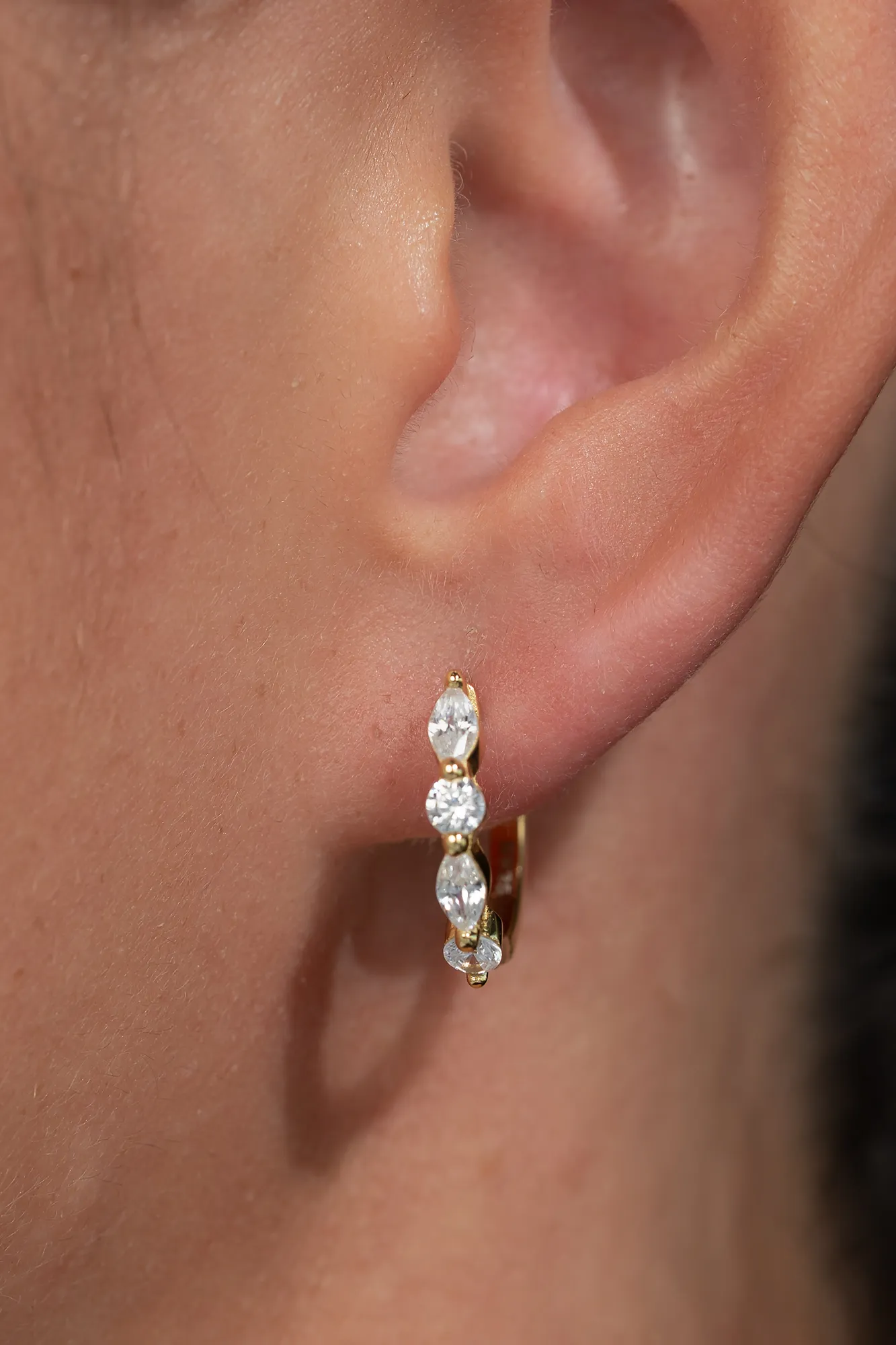 Aria Gold-Plated Crystal Hoop Earrings