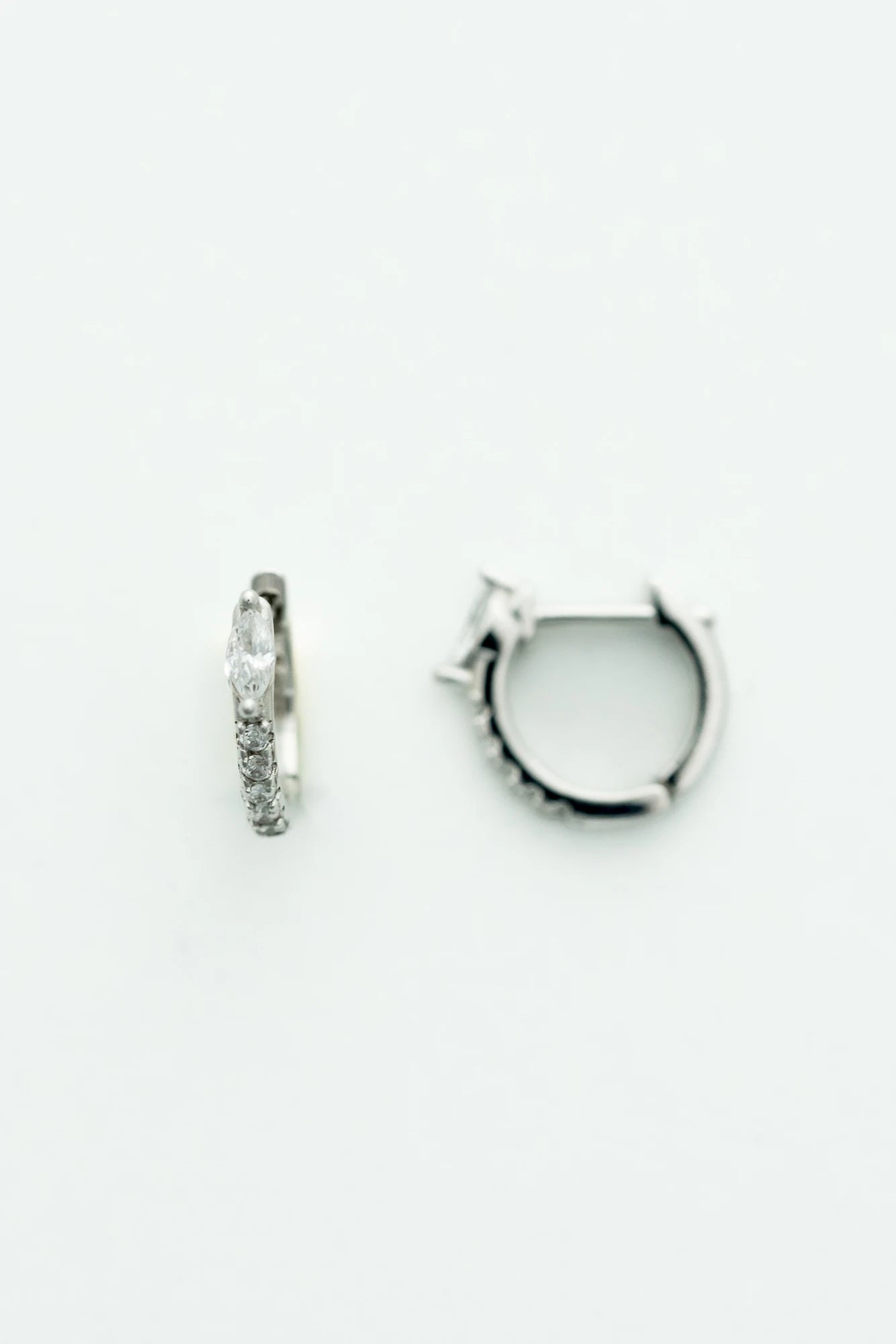 Halo Huggie Hoop Earrings | Silver 2 Halo Huggie Hoop Earrings | Silver