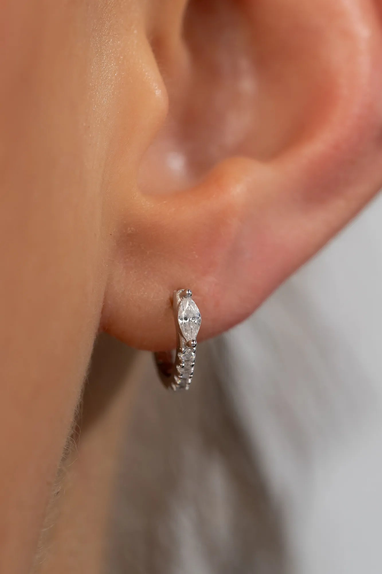 Halo Huggie Hoop Earrings | Silver 3 Halo Huggie Hoop Earrings | Silver