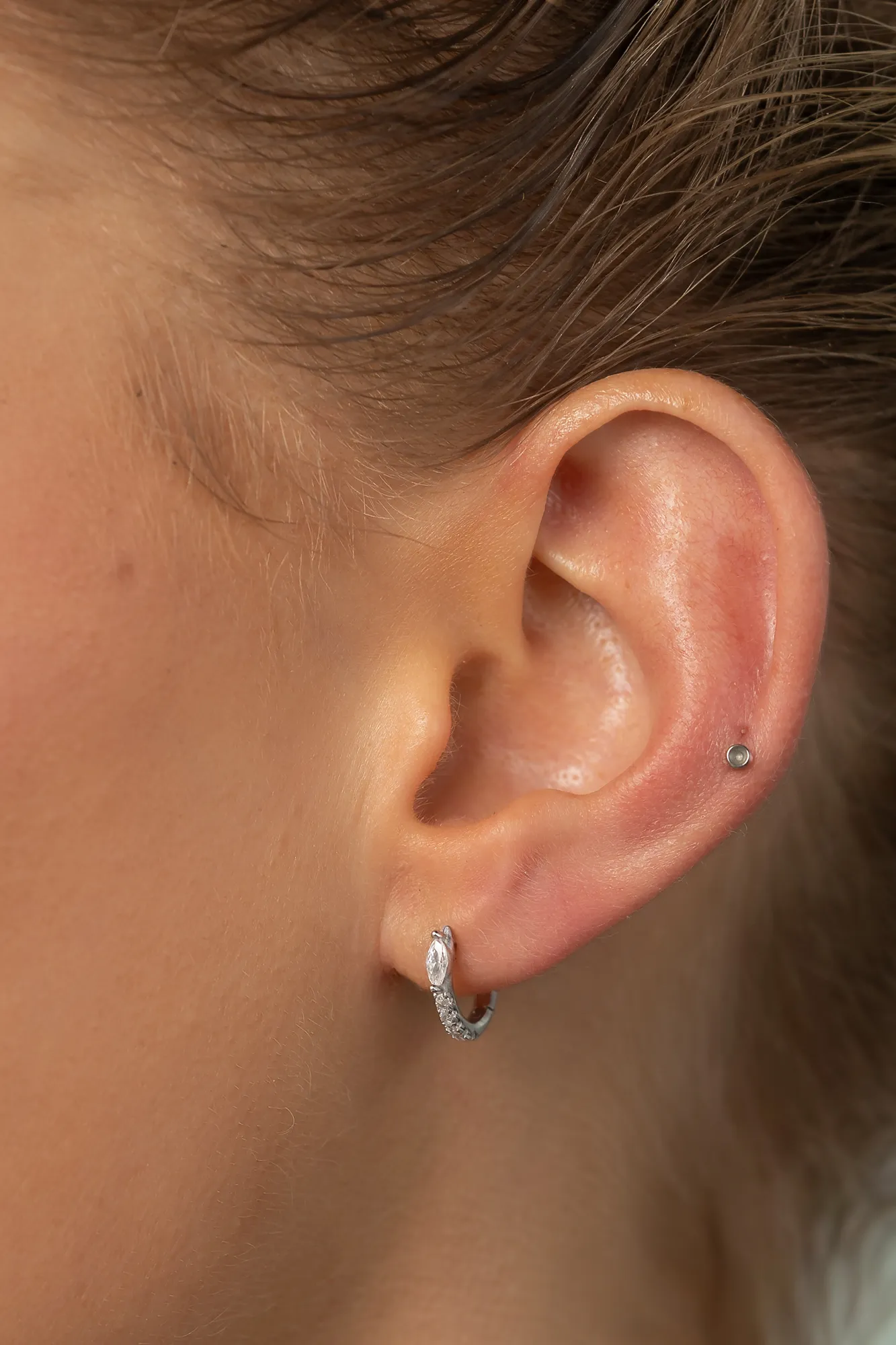 Halo Huggie Hoop Earrings | Silver 4 Halo Huggie Hoop Earrings | Silver