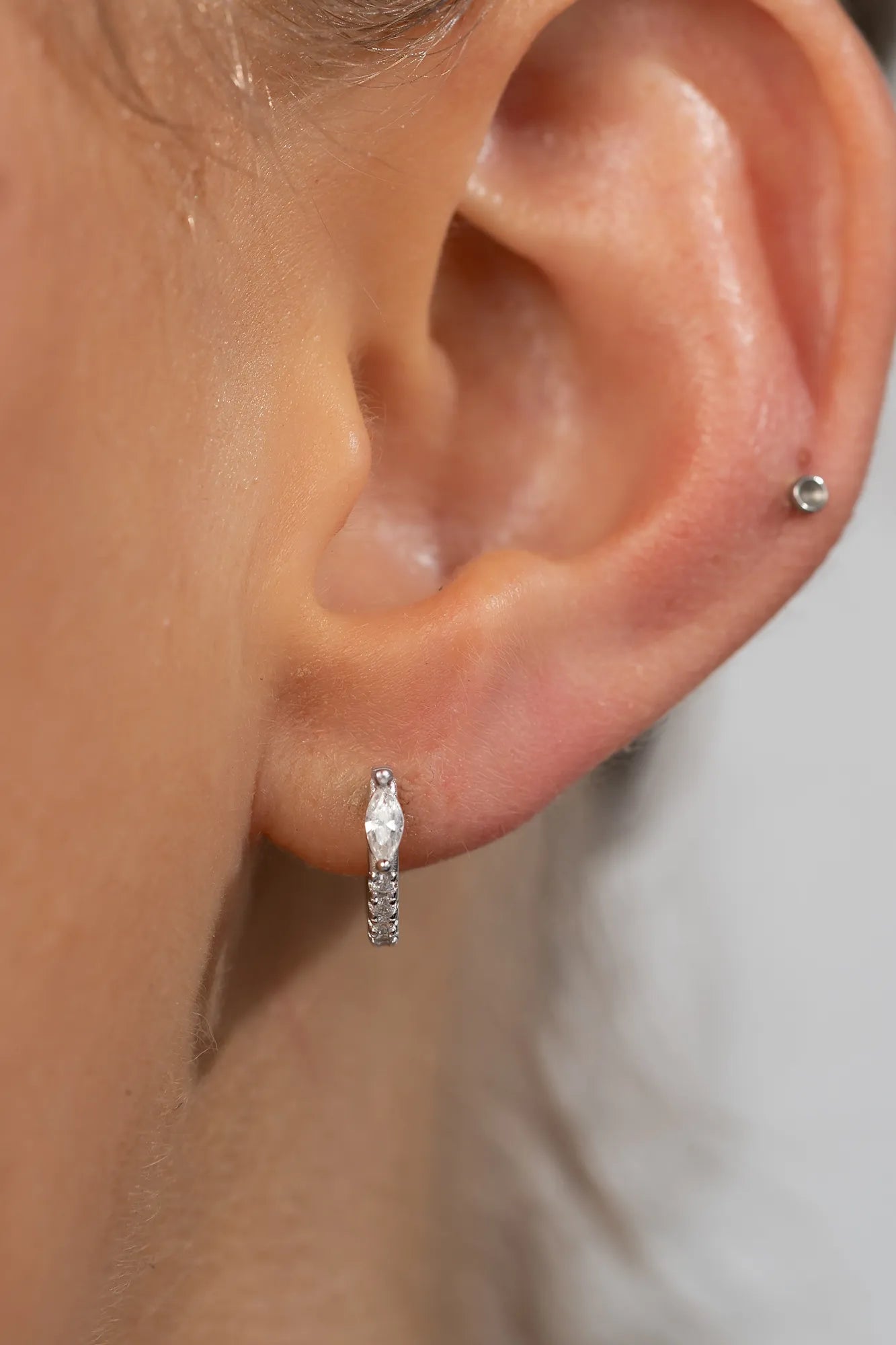 Halo Huggie Hoop Earrings | Silver 5 Halo Huggie Hoop Earrings | Silver