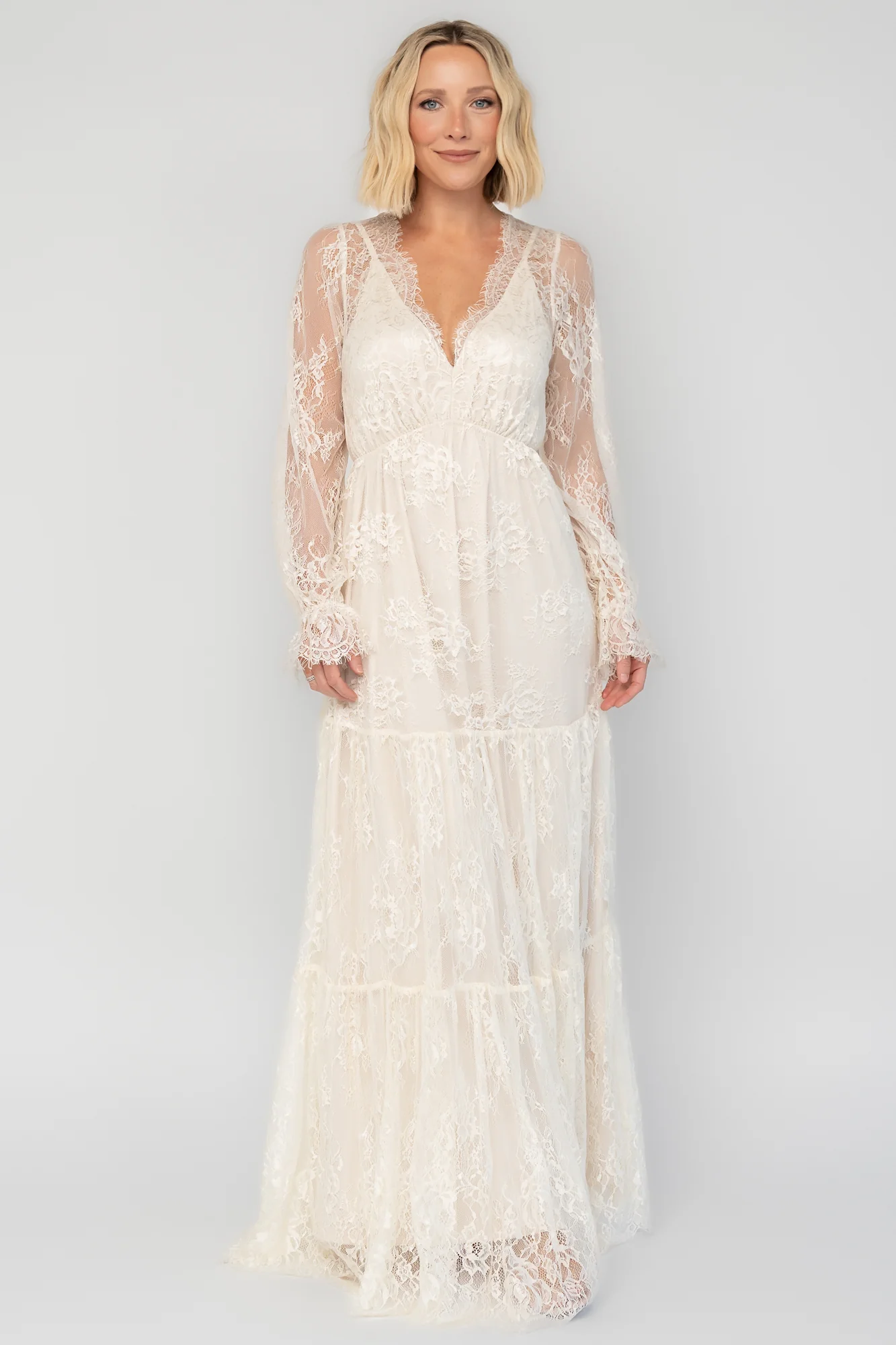 Gloria Lace Maxi Dress — Vintage Cream