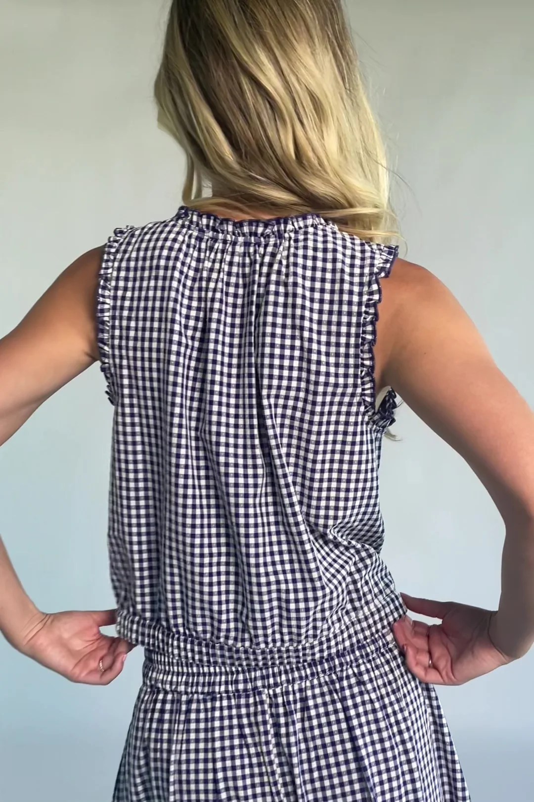 Keegan Top | Navy + White Gingham