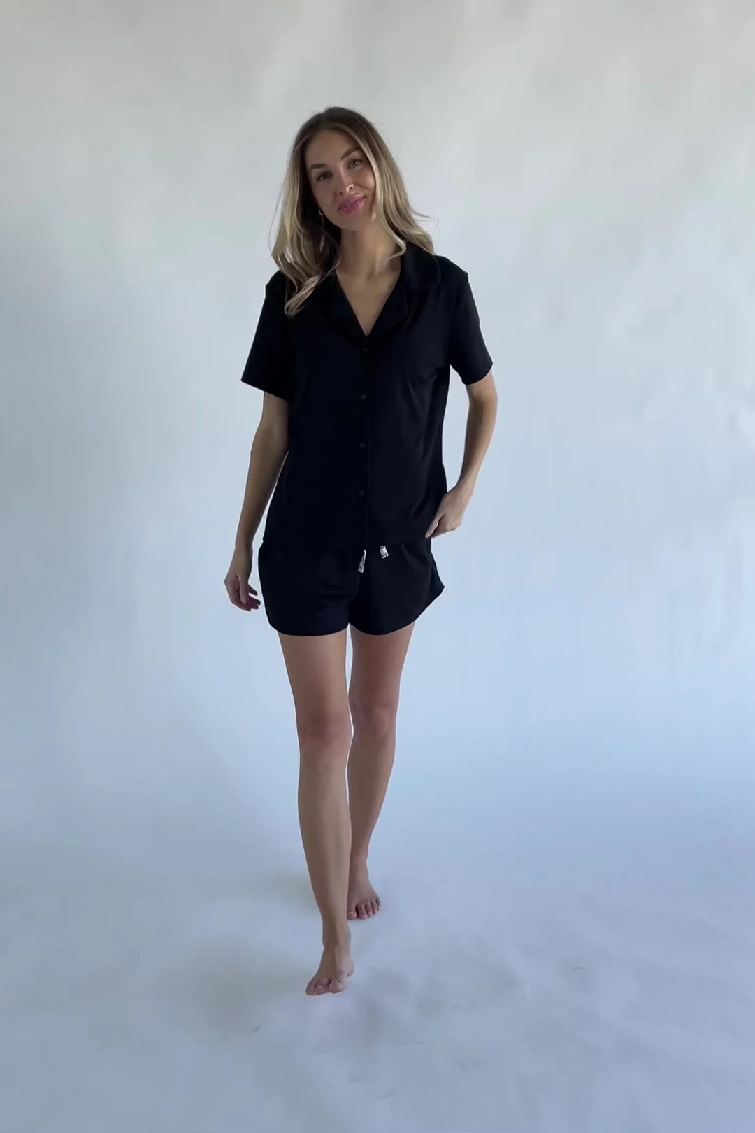 Blaire Short Pajama Set — Black