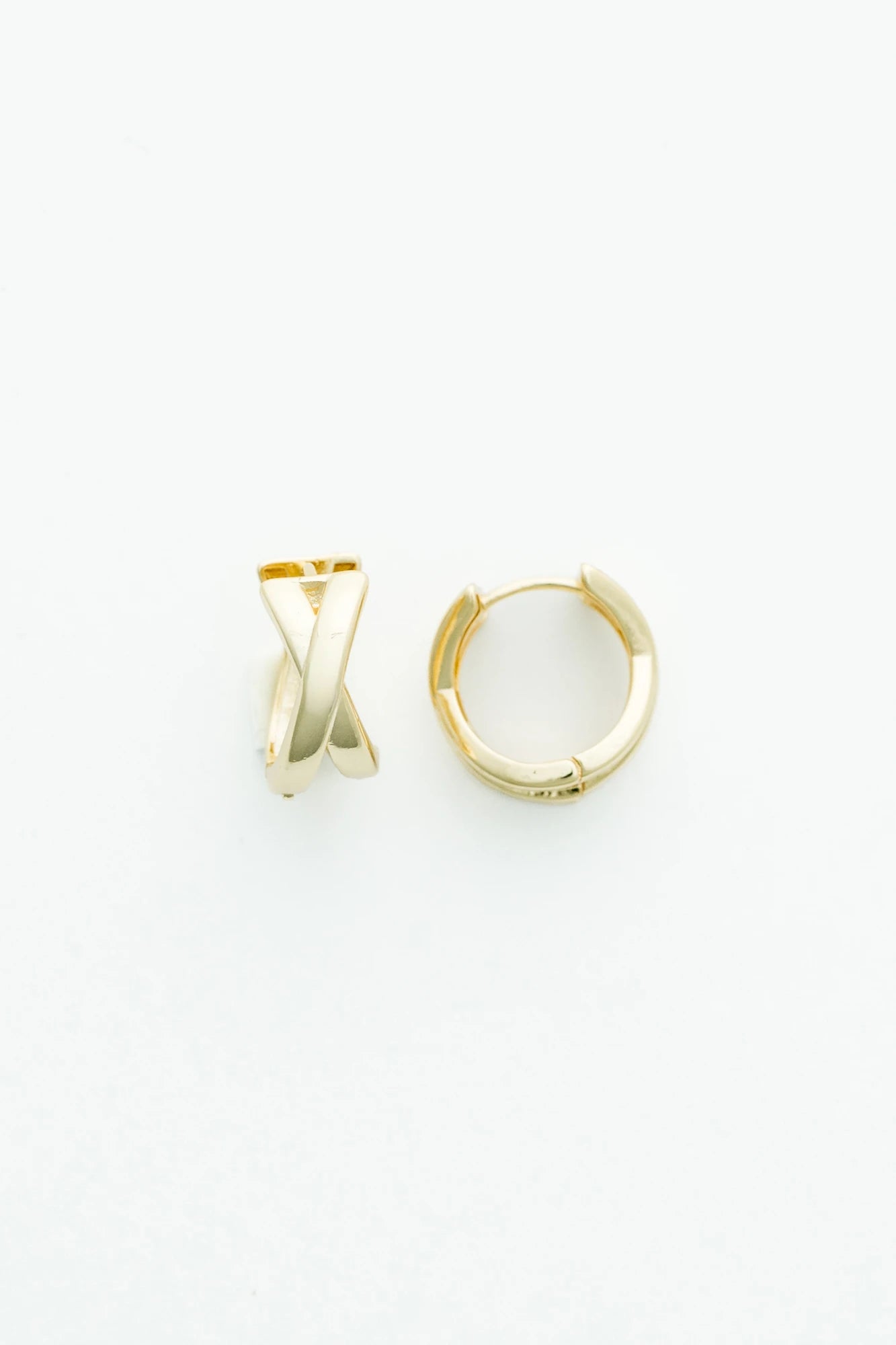 Francesca Crisscross Huggie Hoop — Gold 4 Francesca Crisscross Huggie Hoop — Gold