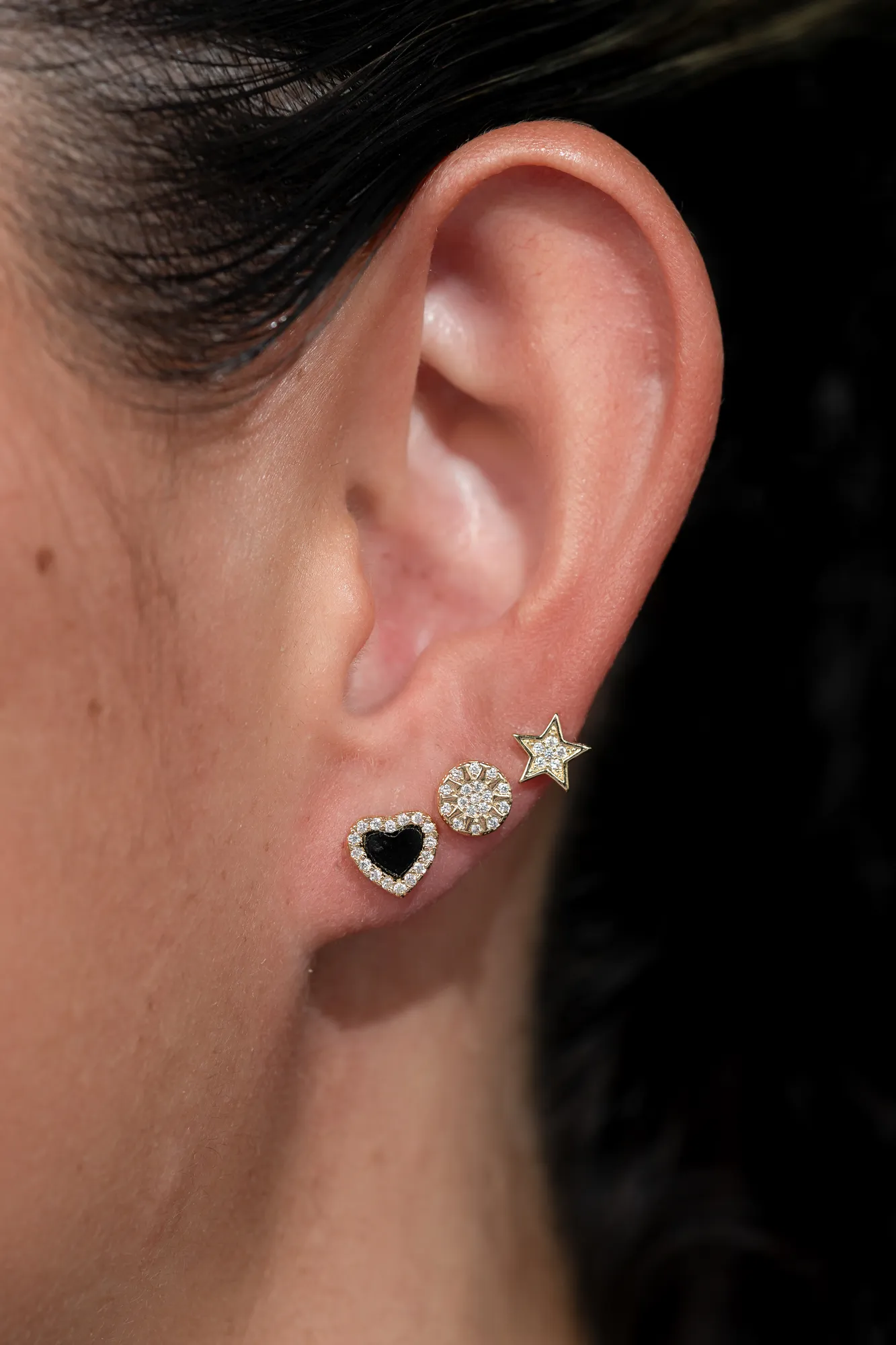 Celestial Stud Earrings - 14K Gold-Dipped Set
