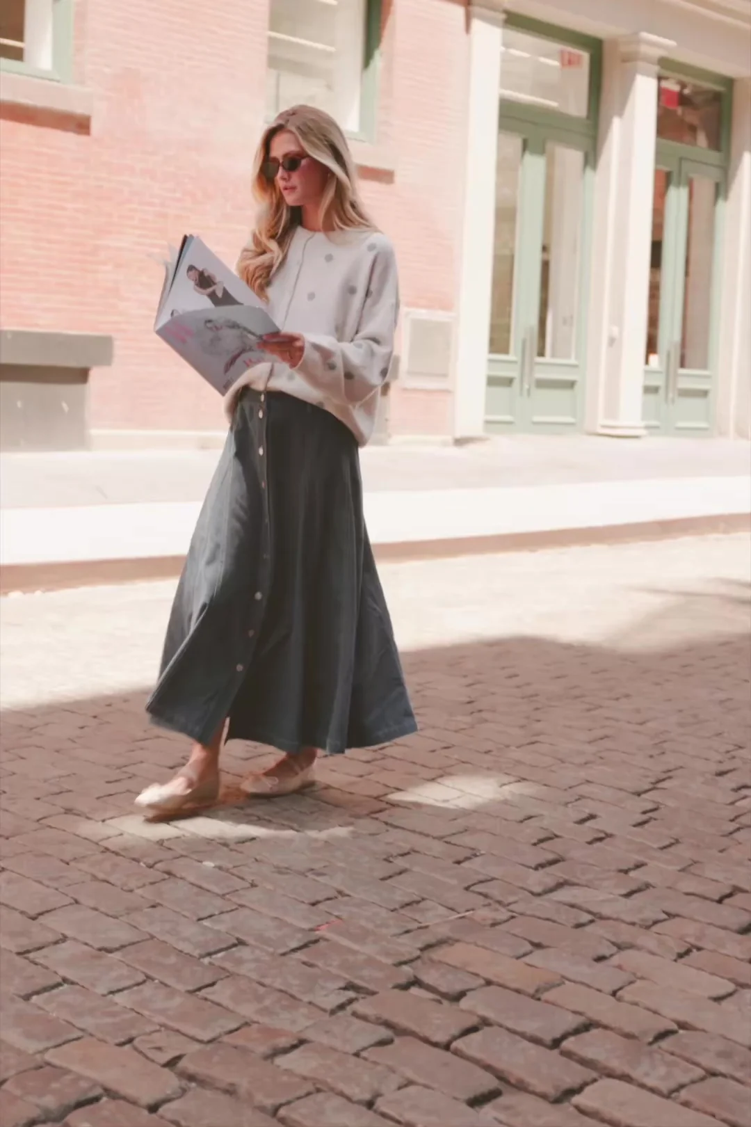 Cece Button Down Denim Skirt | Dark Wash