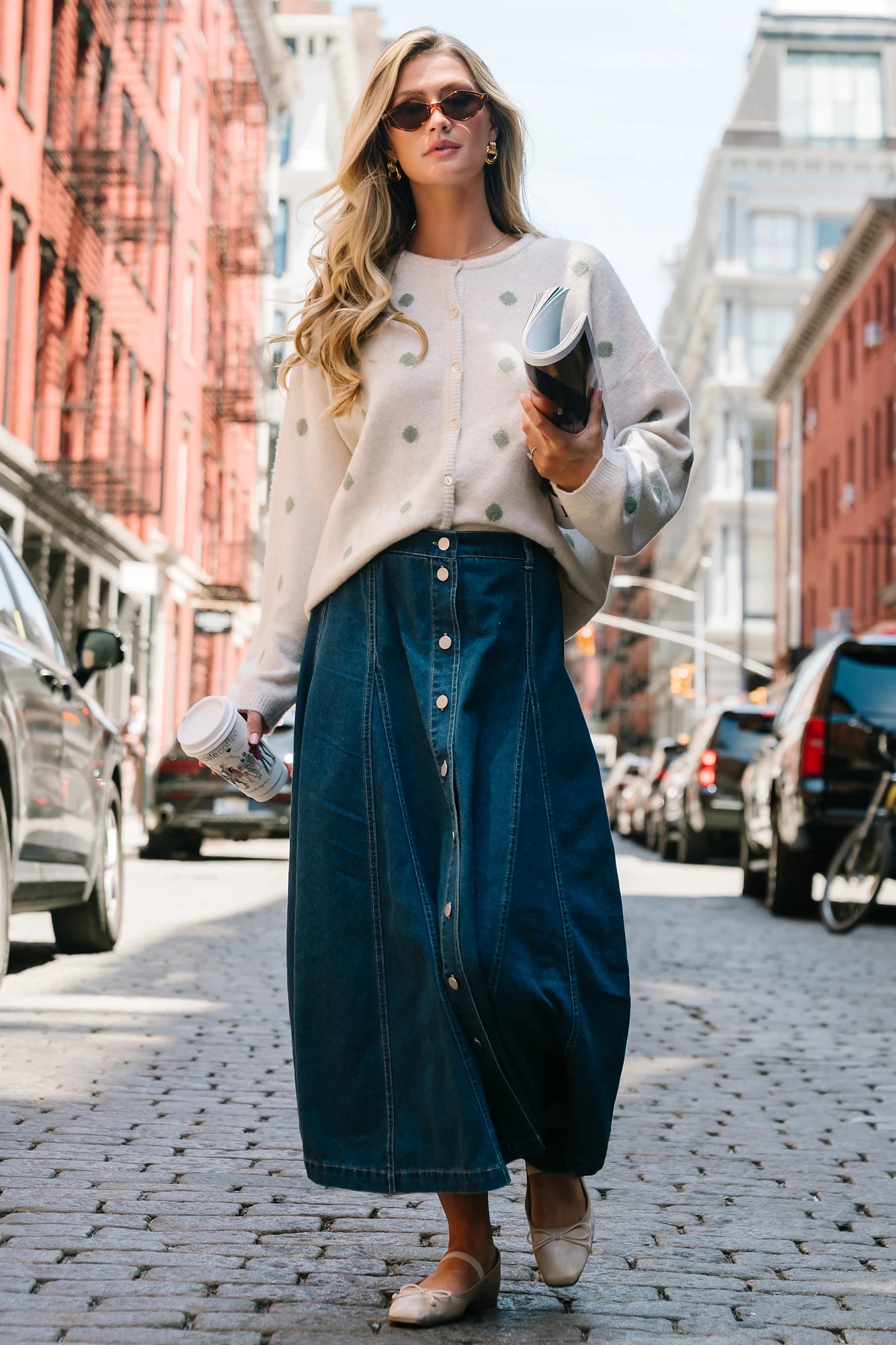 Cece Button Down Denim Skirt | Dark Wash 4 Cece Button Down Denim Skirt | Dark Wash