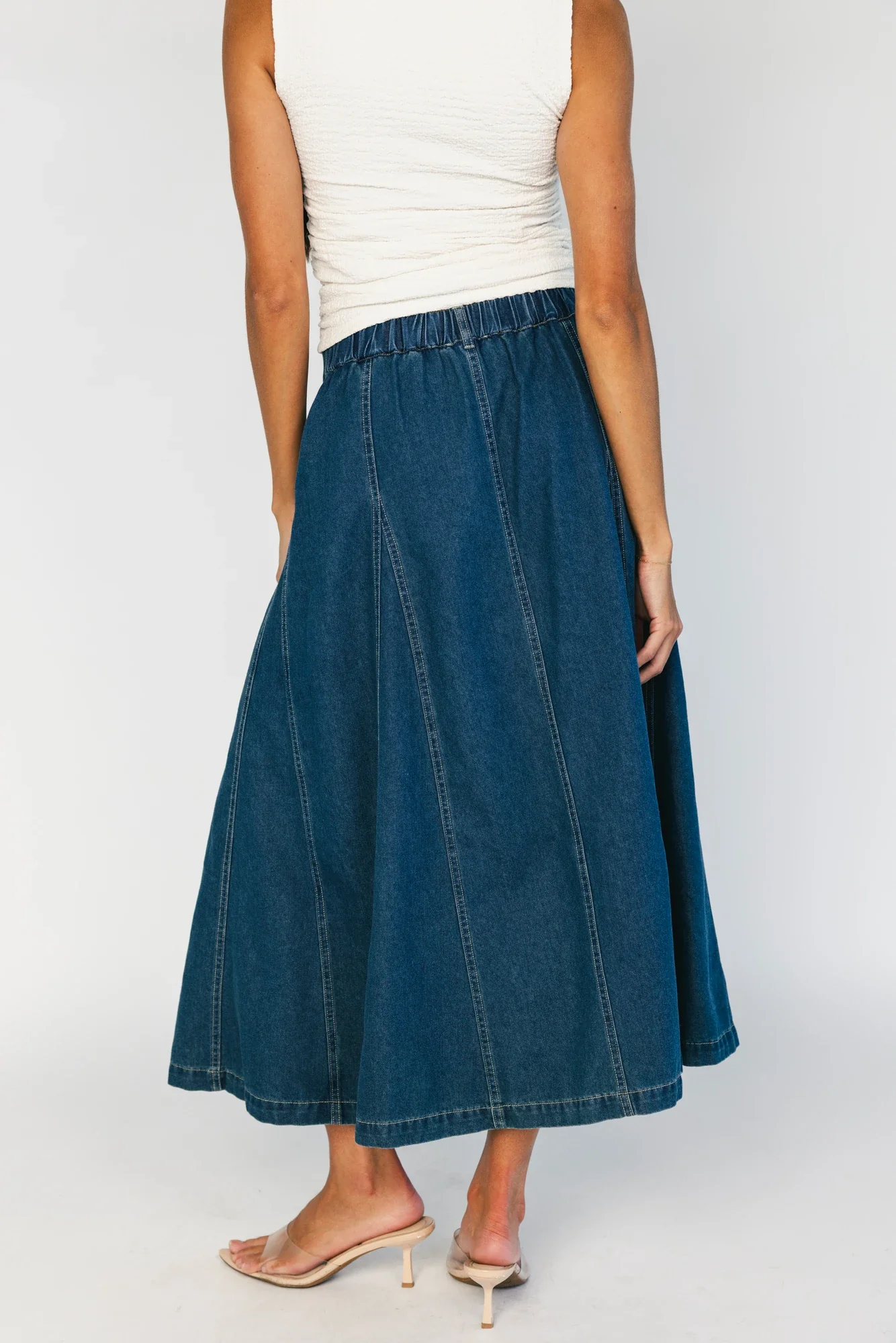 Cece Button Down Denim Skirt | Dark Wash 6 Cece Button Down Denim Skirt | Dark Wash