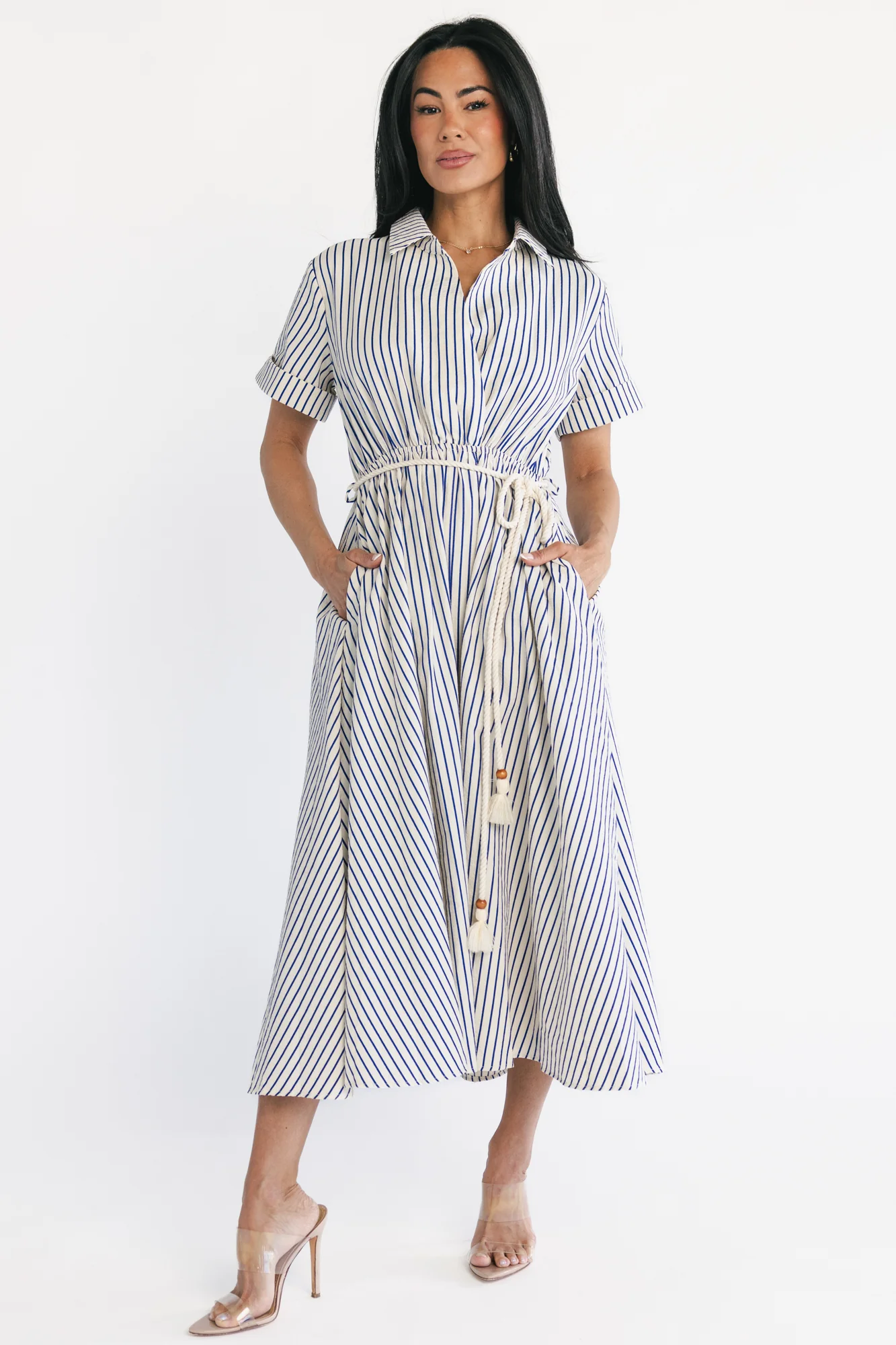 Bryony Midi Dress — Cream & Navy Stripes 14 Bryony Midi Dress — Cream & Navy Stripes