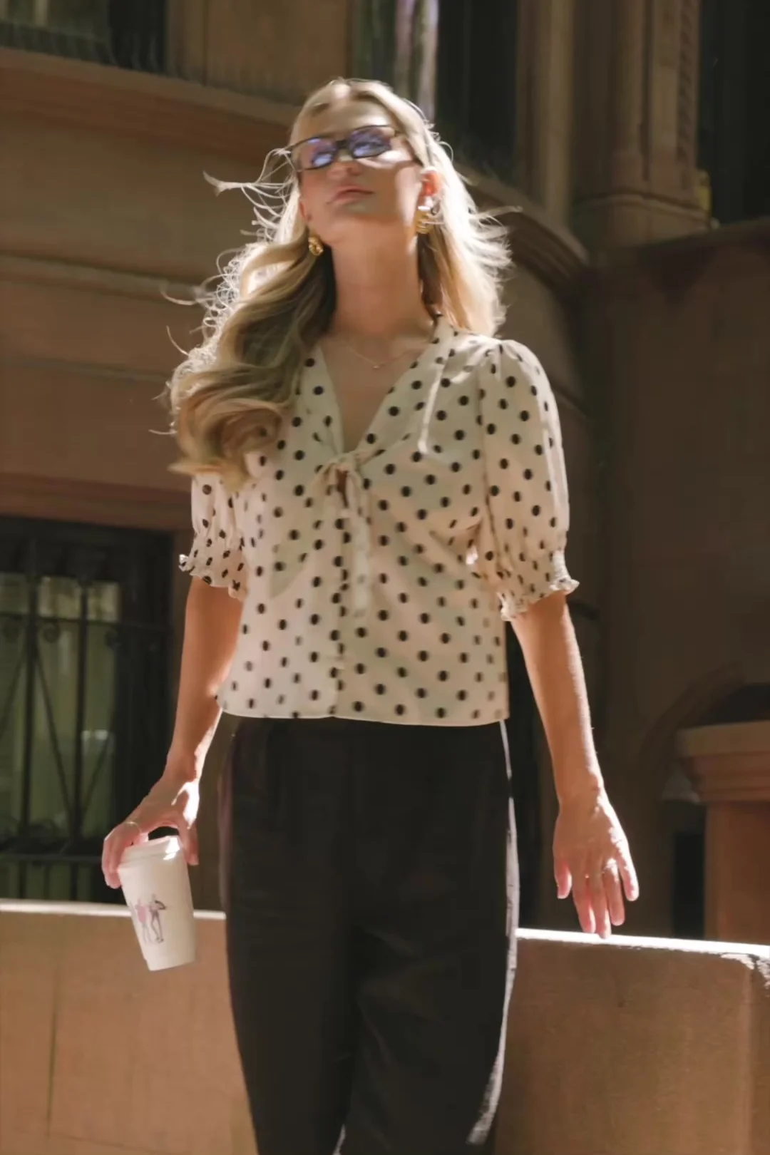 Eliza Tie Top - Ivory Black Polka Dot 2 Eliza Tie Top - Ivory Black Polka Dot