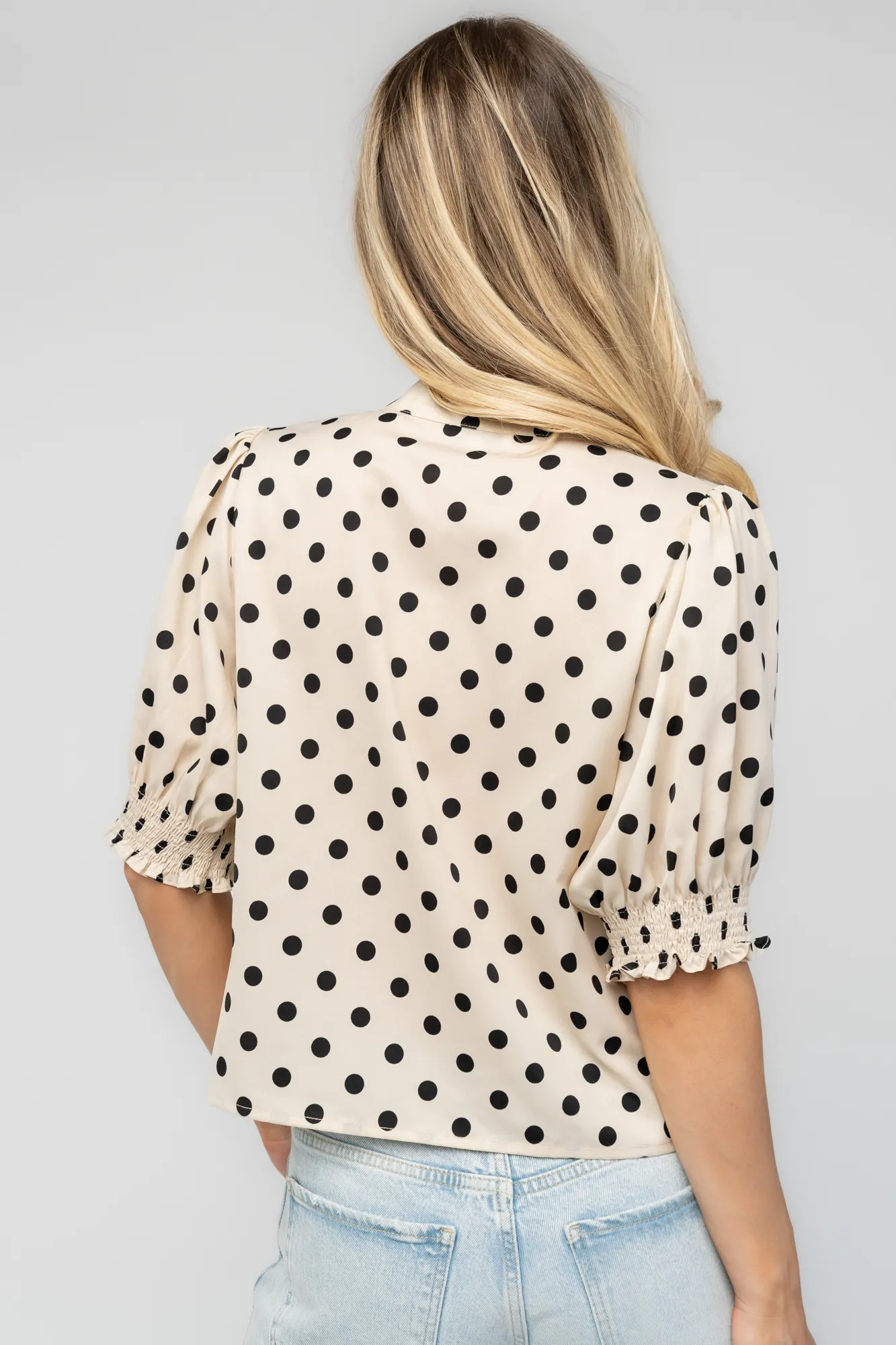 Eliza Tie Top - Ivory Black Polka Dot 5 Eliza Tie Top - Ivory Black Polka Dot