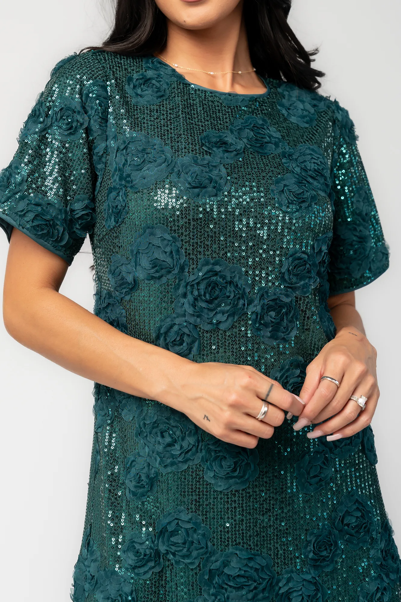 Rhea Sequin Short Dress | Dark Green 8 Rhea Sequin Short Dress | Dark Green