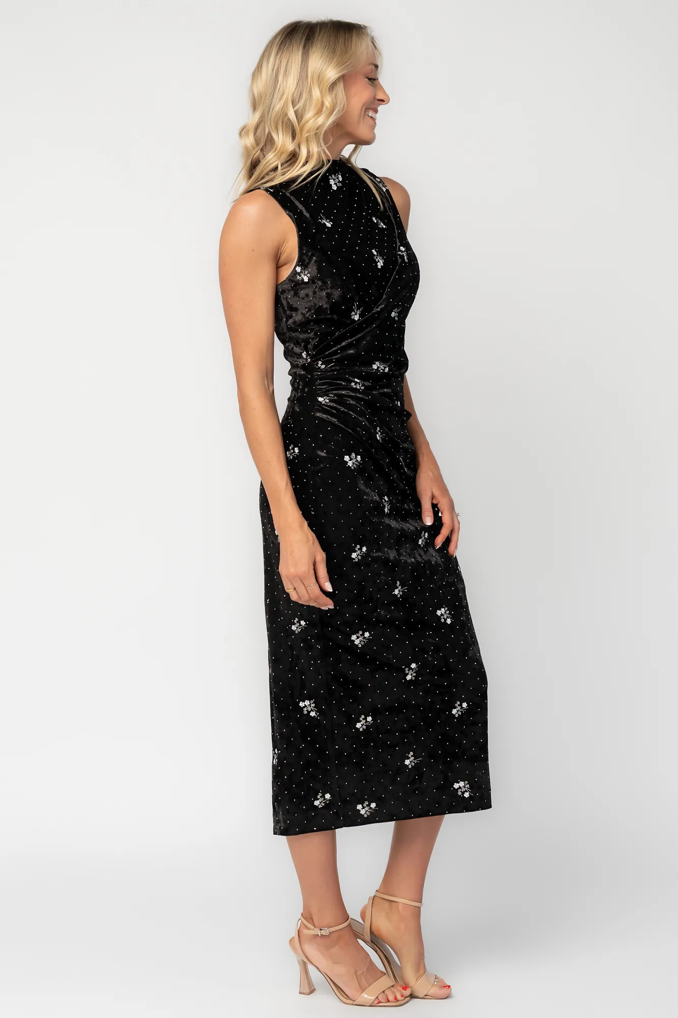 Moonlight Velvet Midi Dress | Black 6 Moonlight Velvet Midi Dress | Black