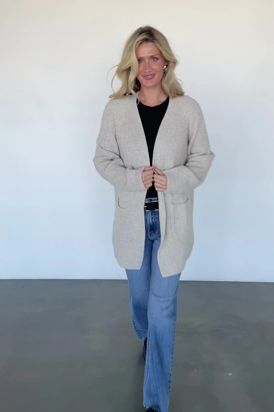 Frankel Pocket Cardigan — Natural Knit Pockets