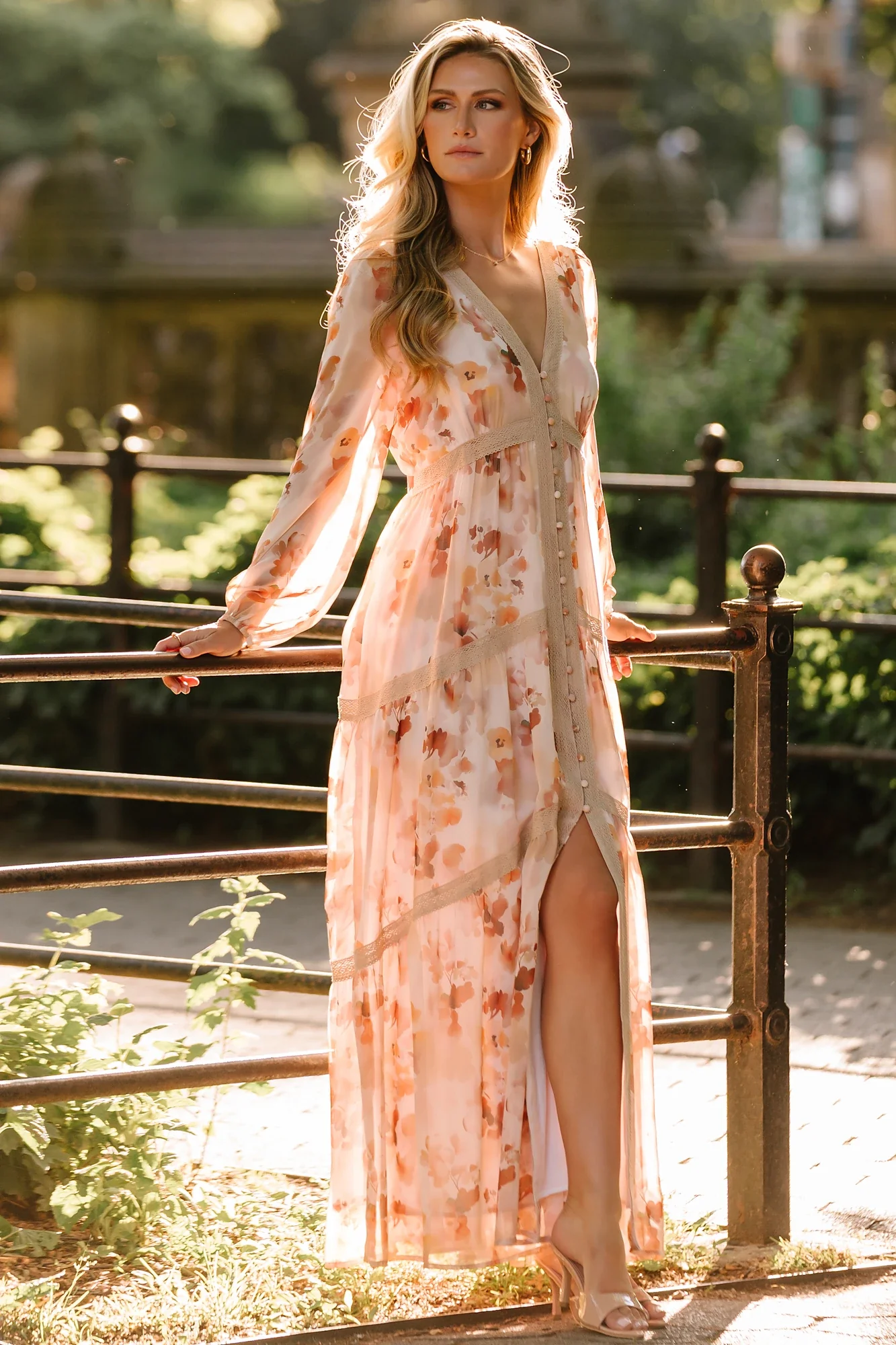 Langley Maxi Dress — Warm Abstract Floral