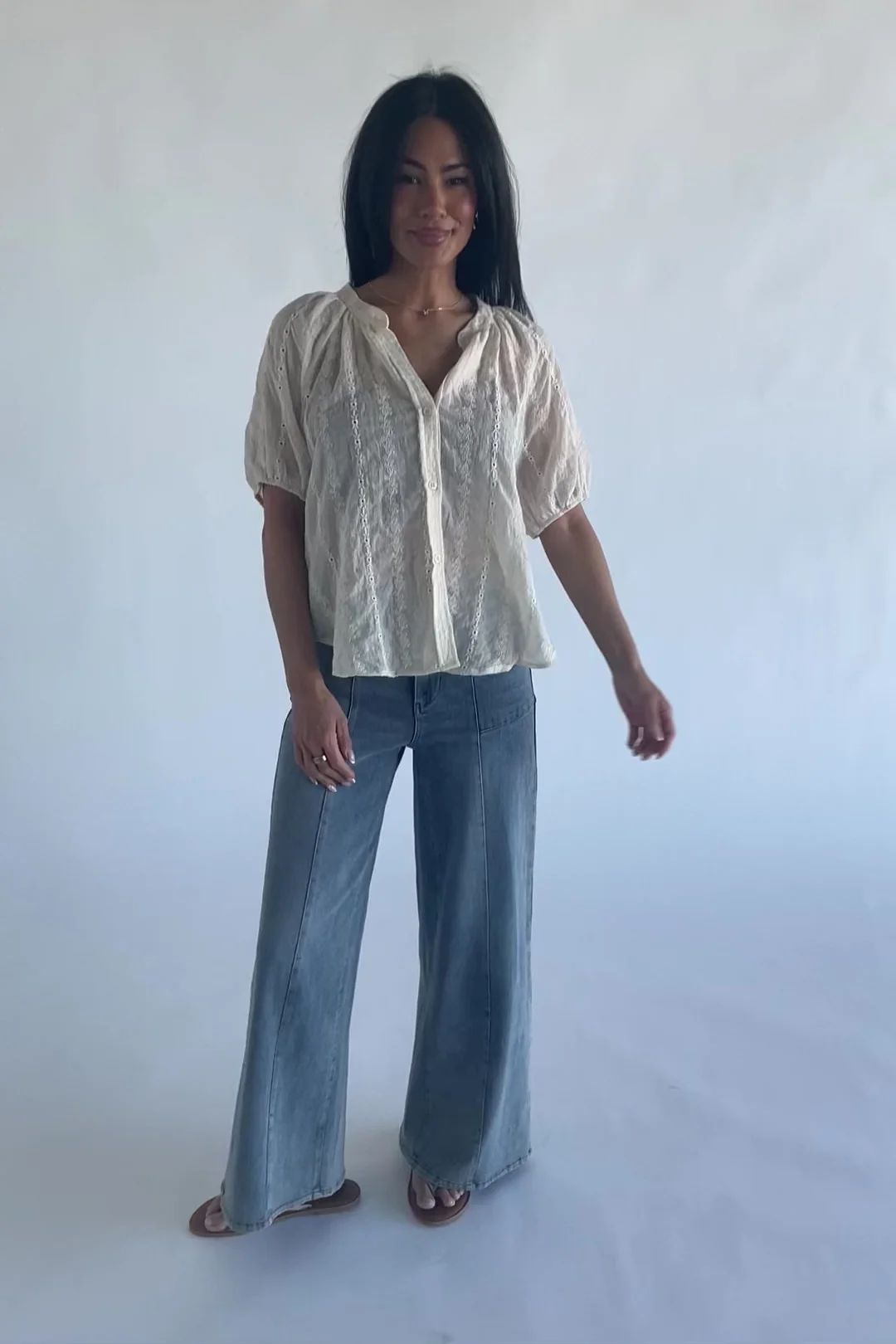 Bellamy Lace Top - Vintage Cream Lace Blouse