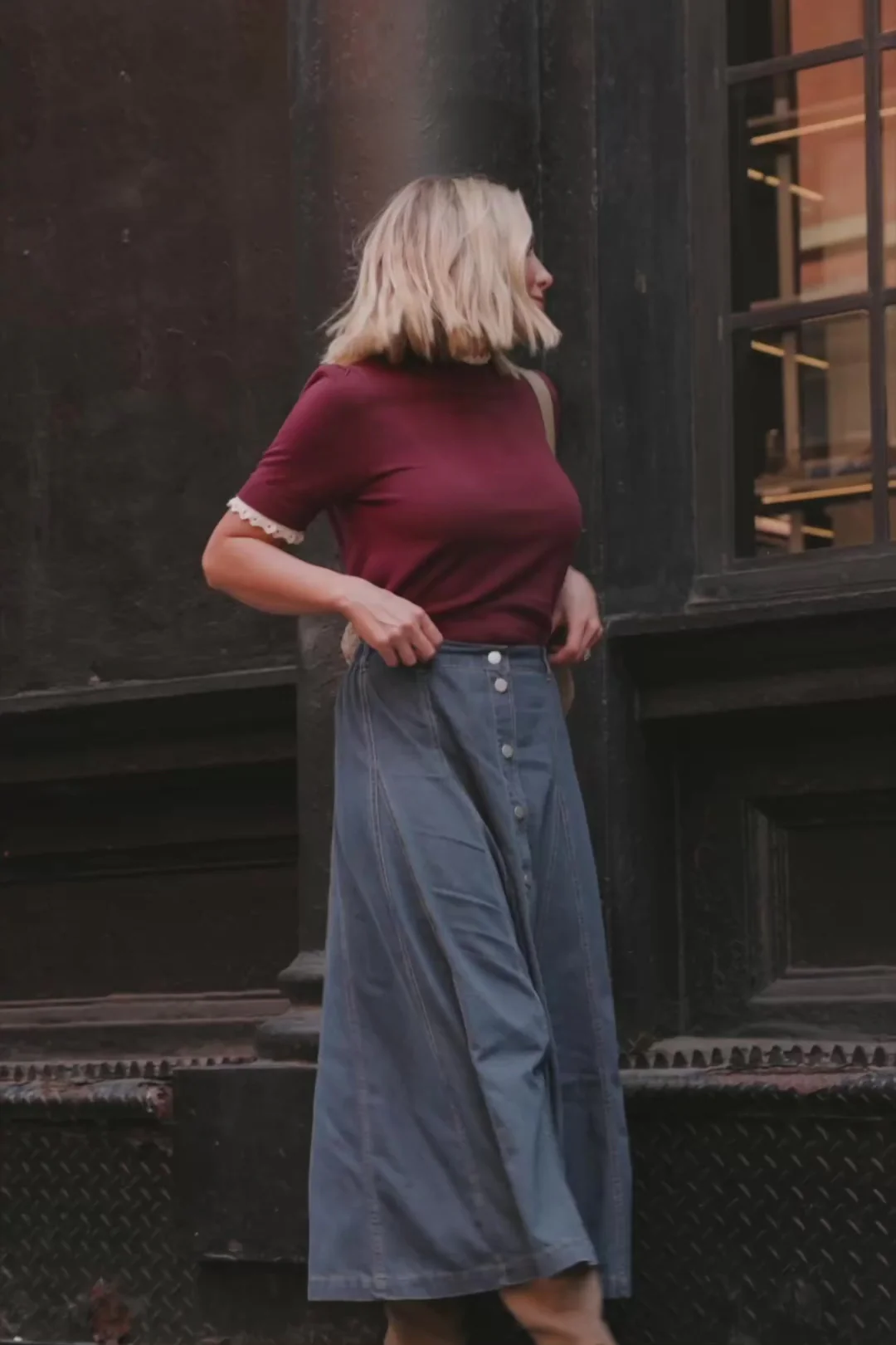 Adeline Sweater Top | Wine
