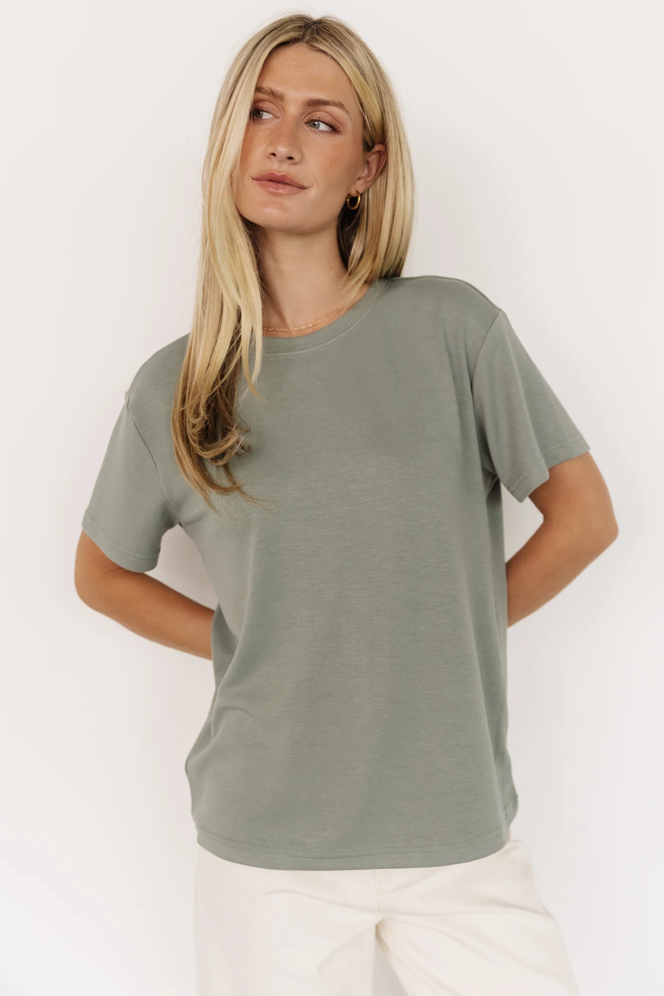 Elliot Relaxed Tee in Sage - Relaxed Fit Tee
