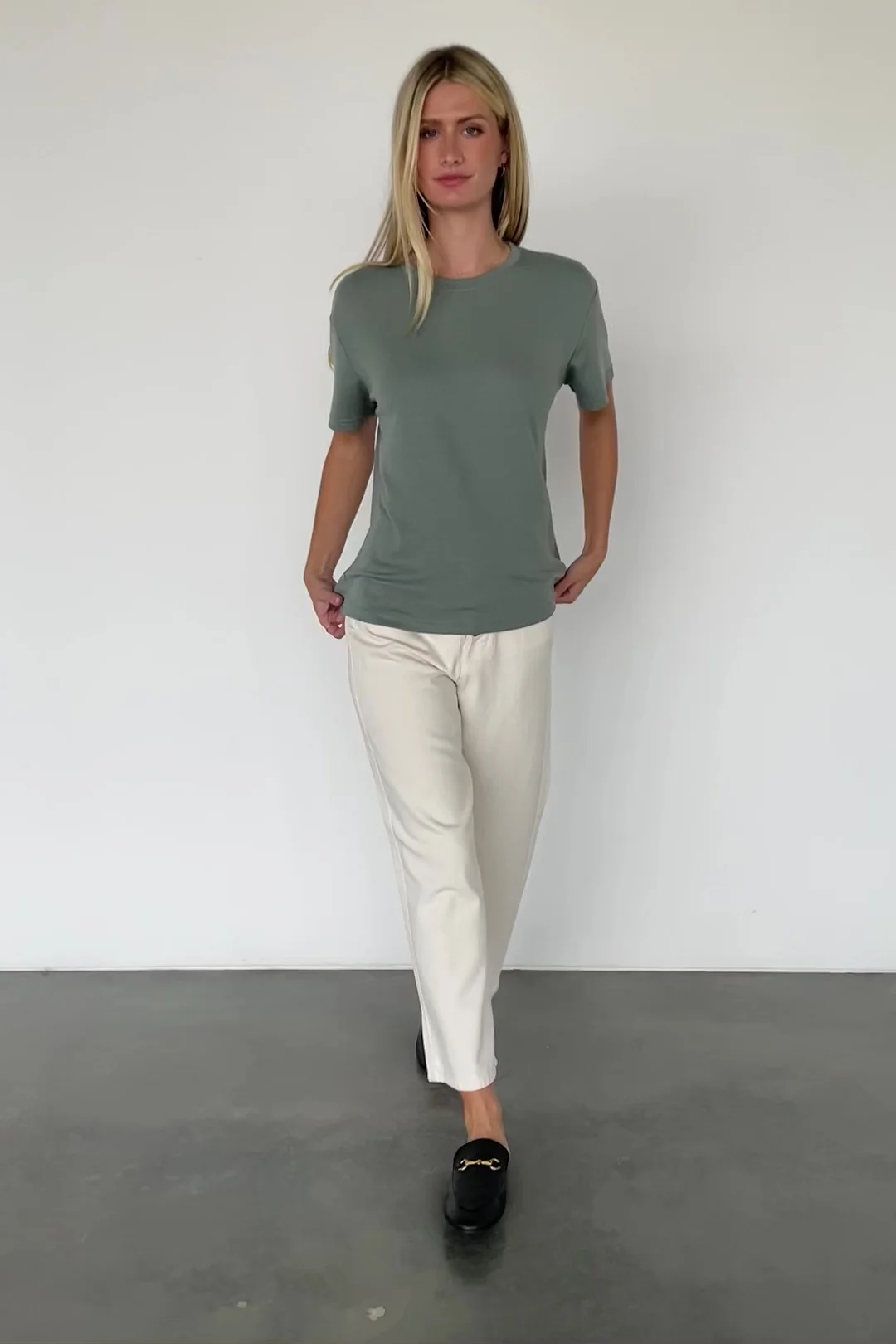 Elliot Relaxed Tee in Sage - Relaxed Fit Tee