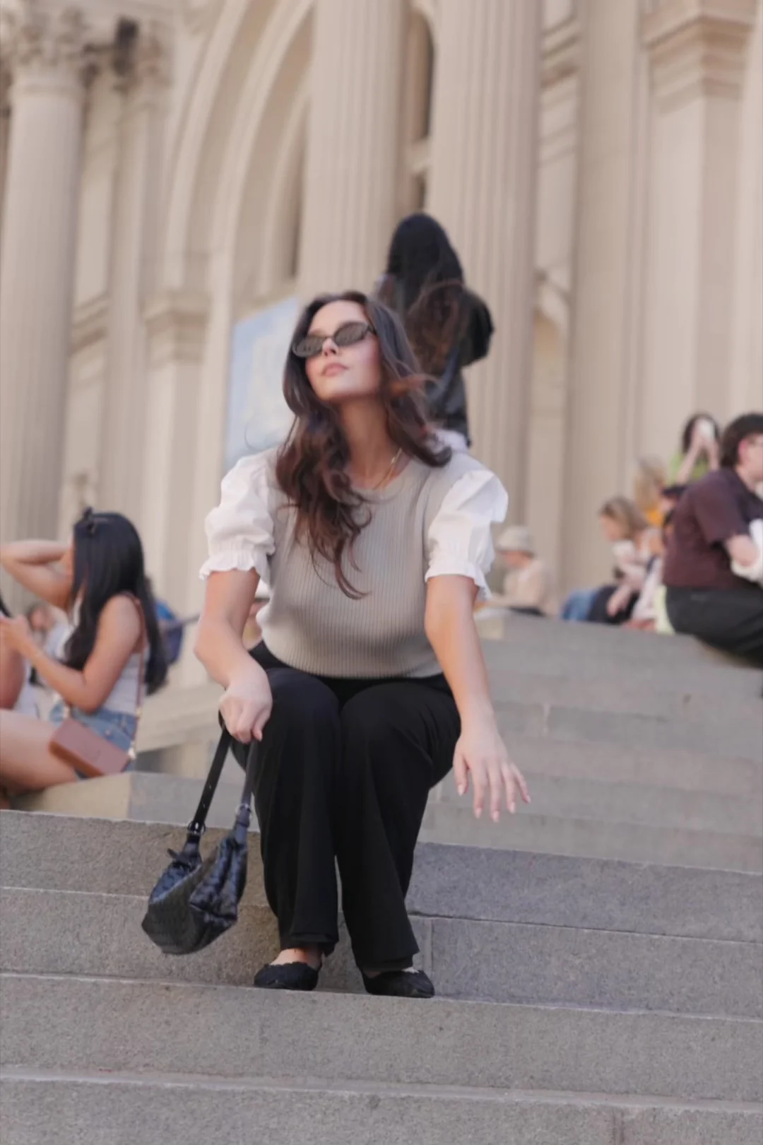 Taylor Puff Sleeve Top | Gray + Ivory