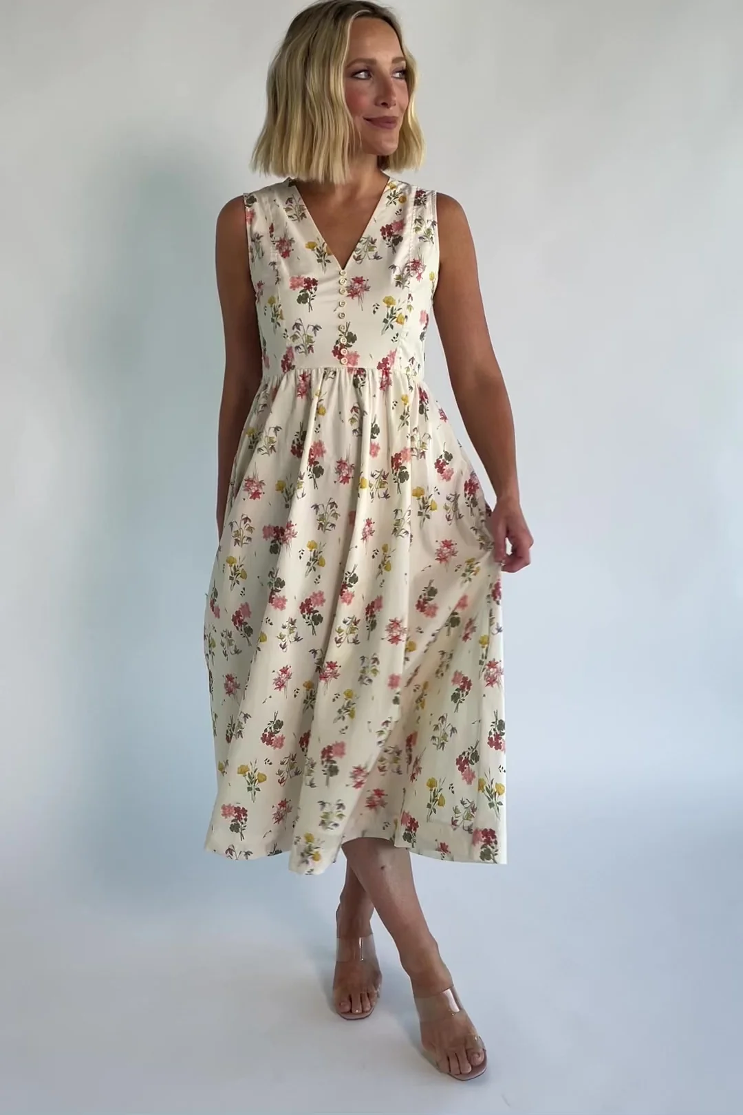 Whitmore Midi Dress | Cream Multi Floral