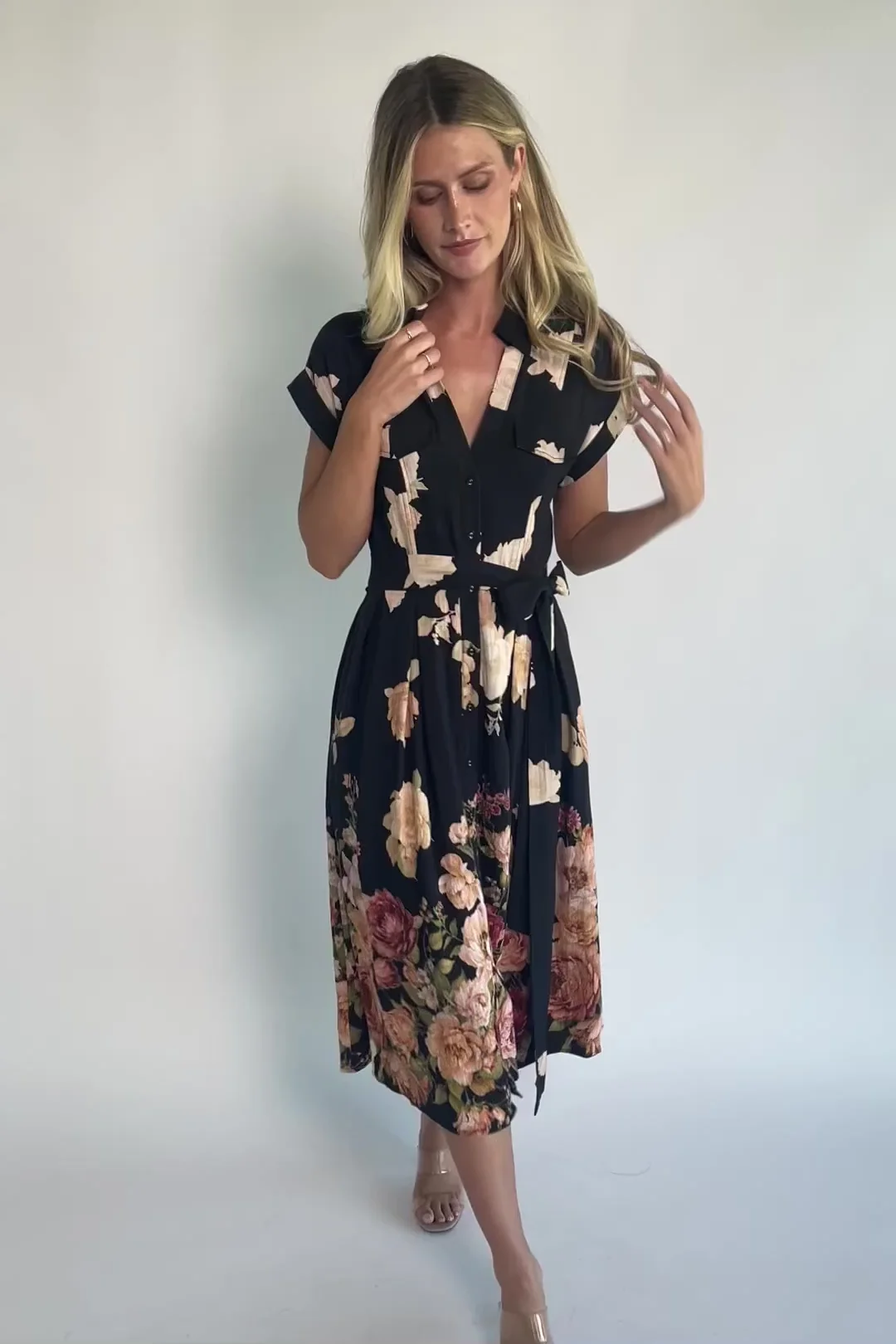 Pembroke Midi Dress | Black Floral
